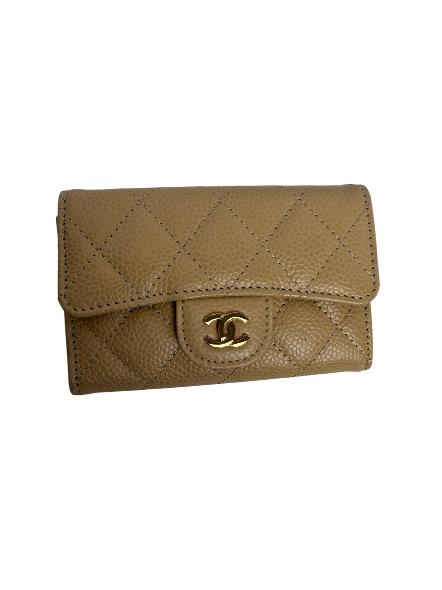 Chanel Beige Card Holder NWT T4940