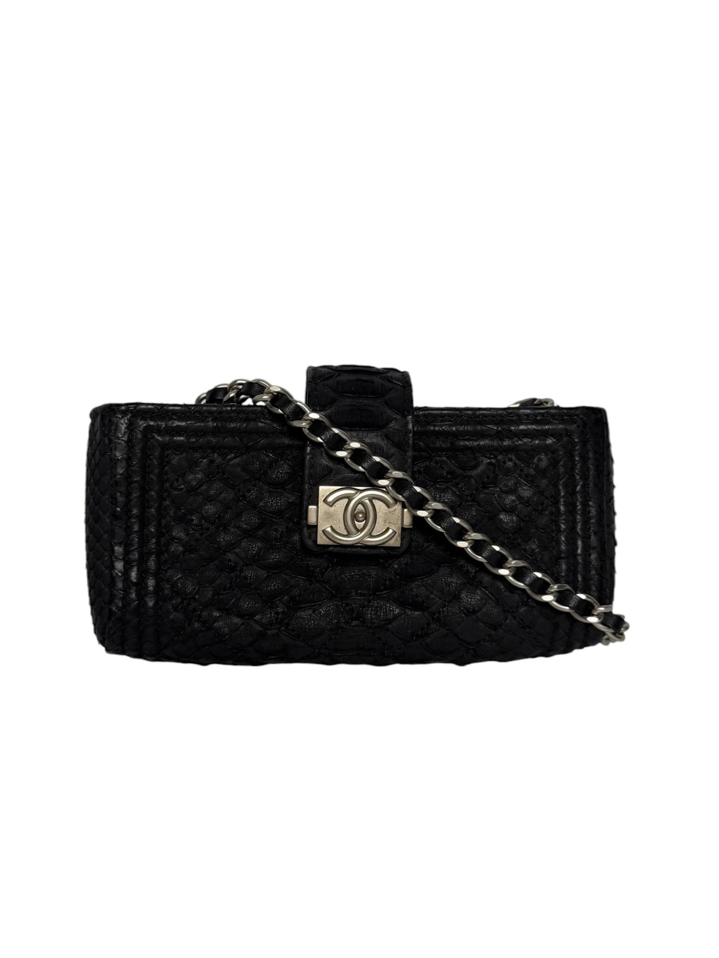 Chanel Black Python Mini Pouch Crossbody T6210