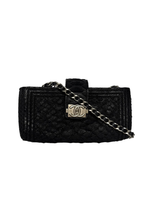 Chanel Black Python Mini Pouch Crossbody T6210