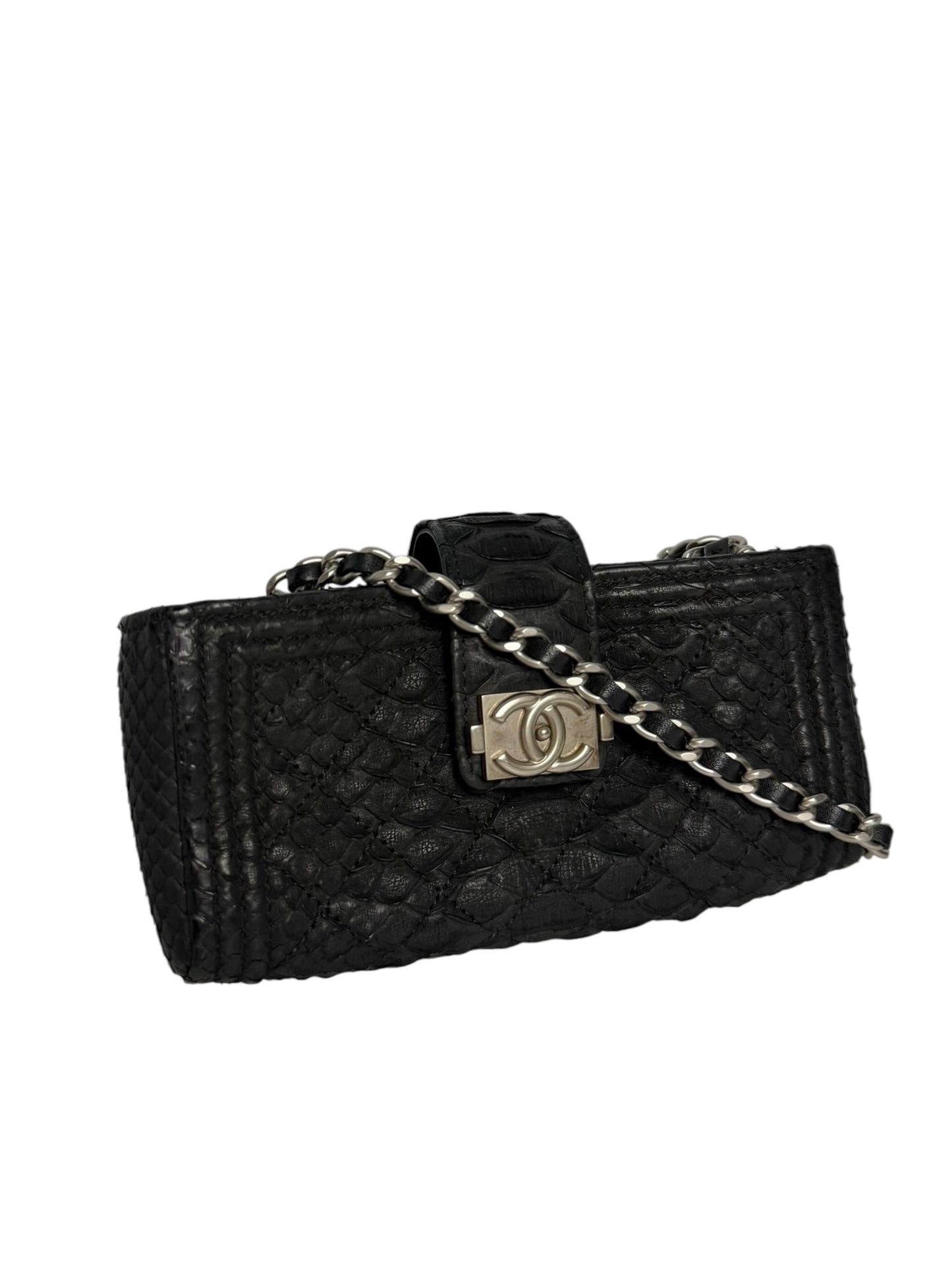Chanel Black Python Mini Pouch Crossbody T6210