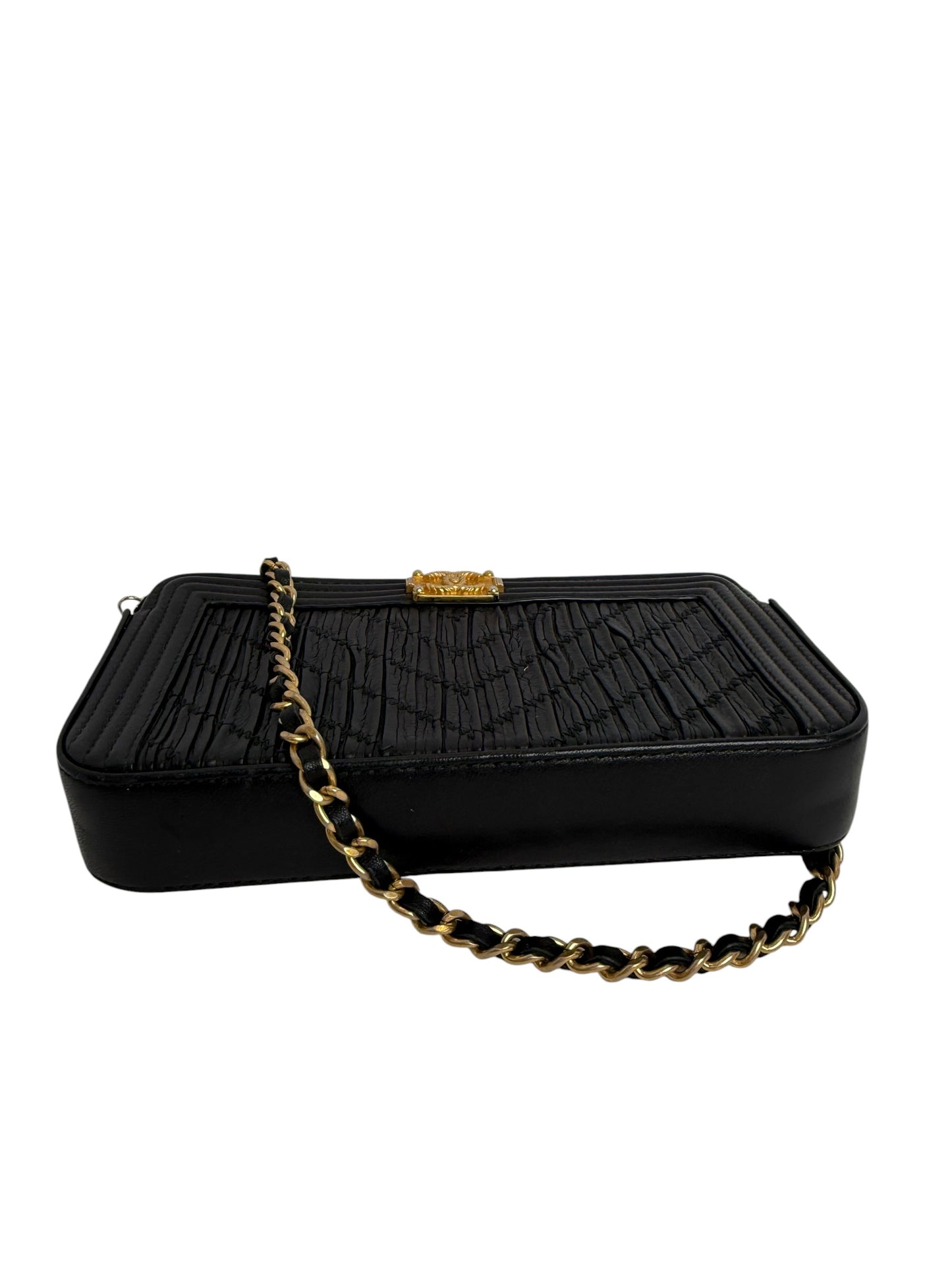 Chanel Boy Wallet On Chain Black GHW T7224