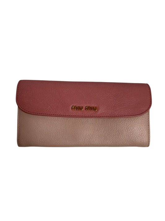 Miu Miu Pink Two-Tone Long Wallet T7481