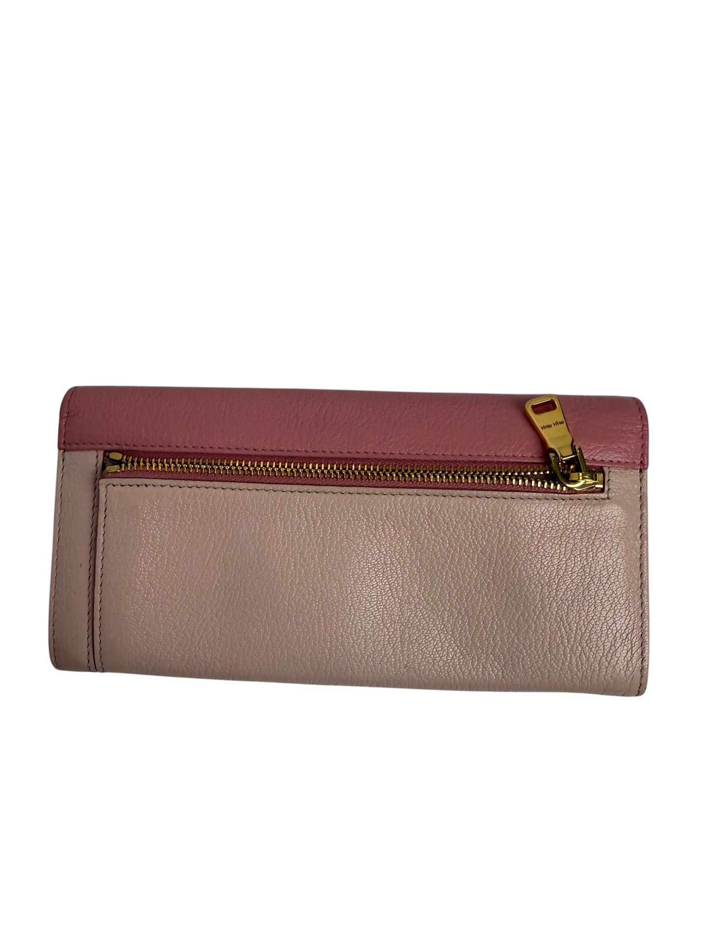 Miu Miu Pink Two-Tone Long Wallet T7481