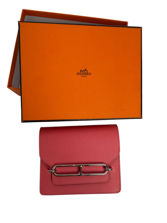 Hermes Pink Roulis Wallet Full Set T1874