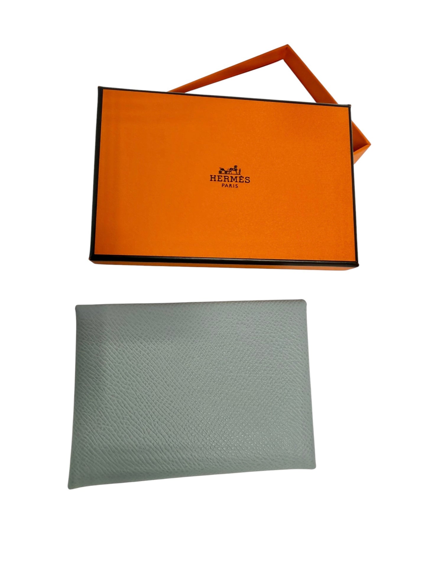 Hermes Calvi Duo Card Holder Gris T7623