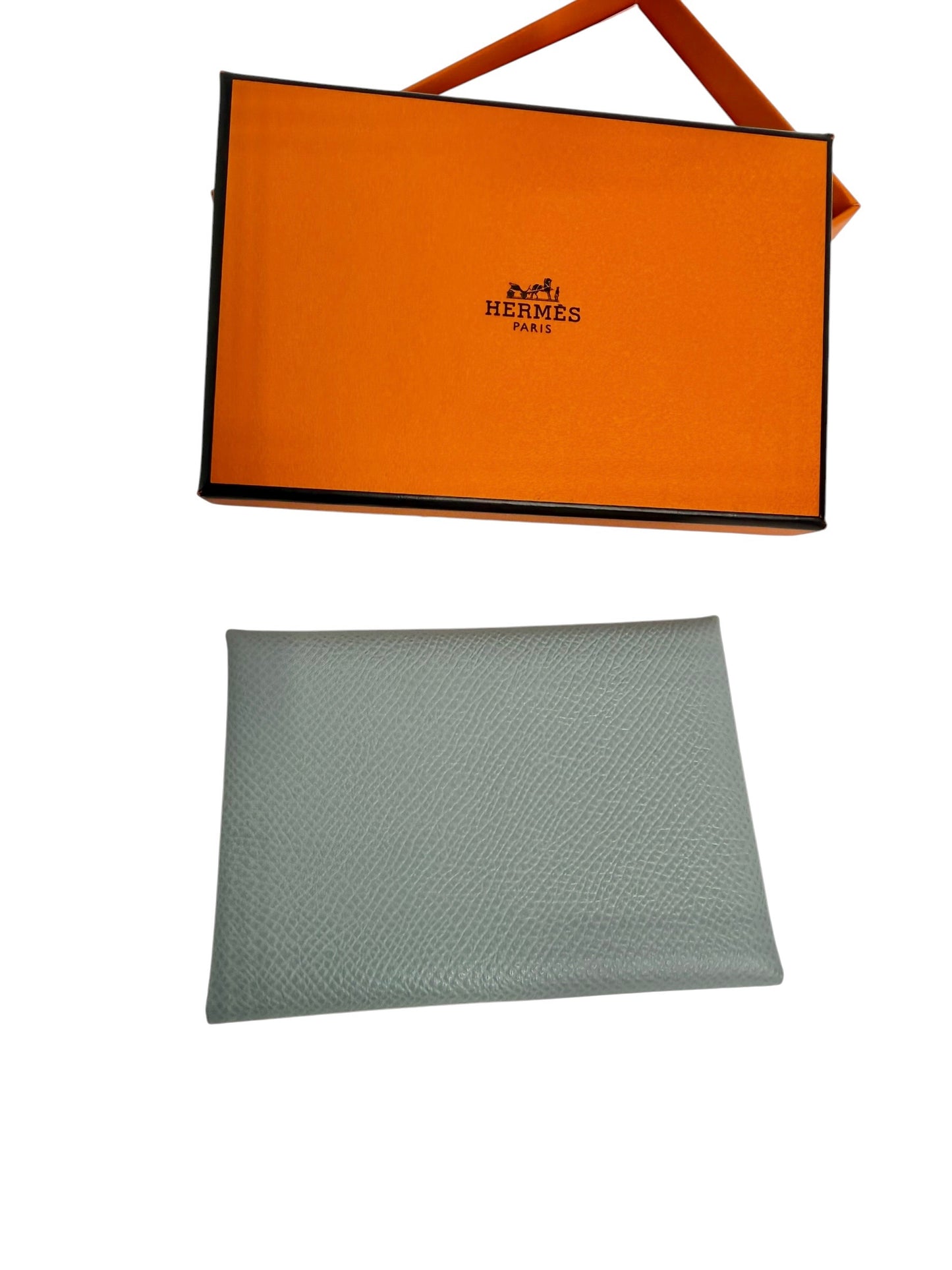 Hermes Calvi Duo Card Holder Gris T7623