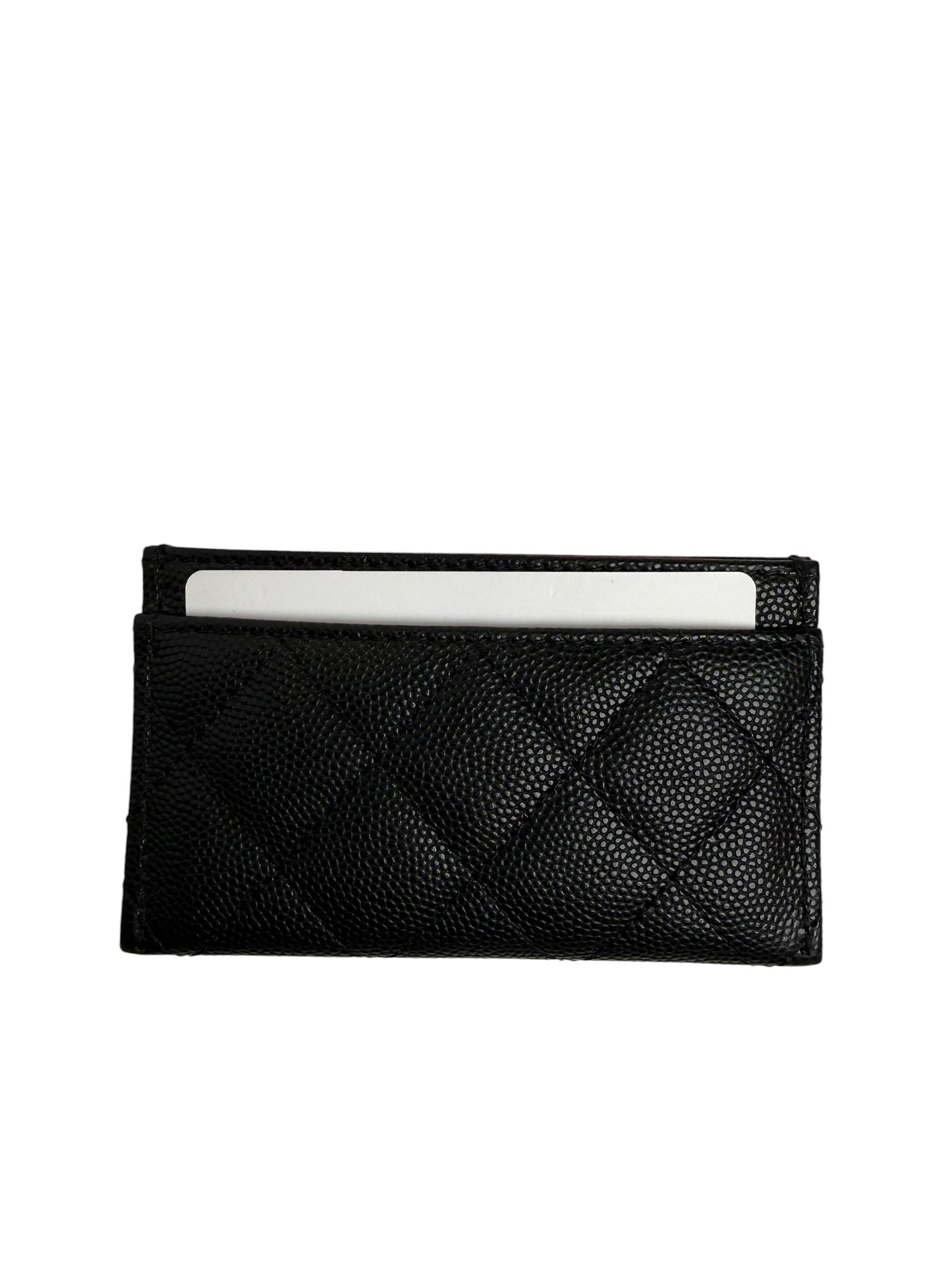 Chanel Black Caviar Sparkle CC Card Holder NWT T8073