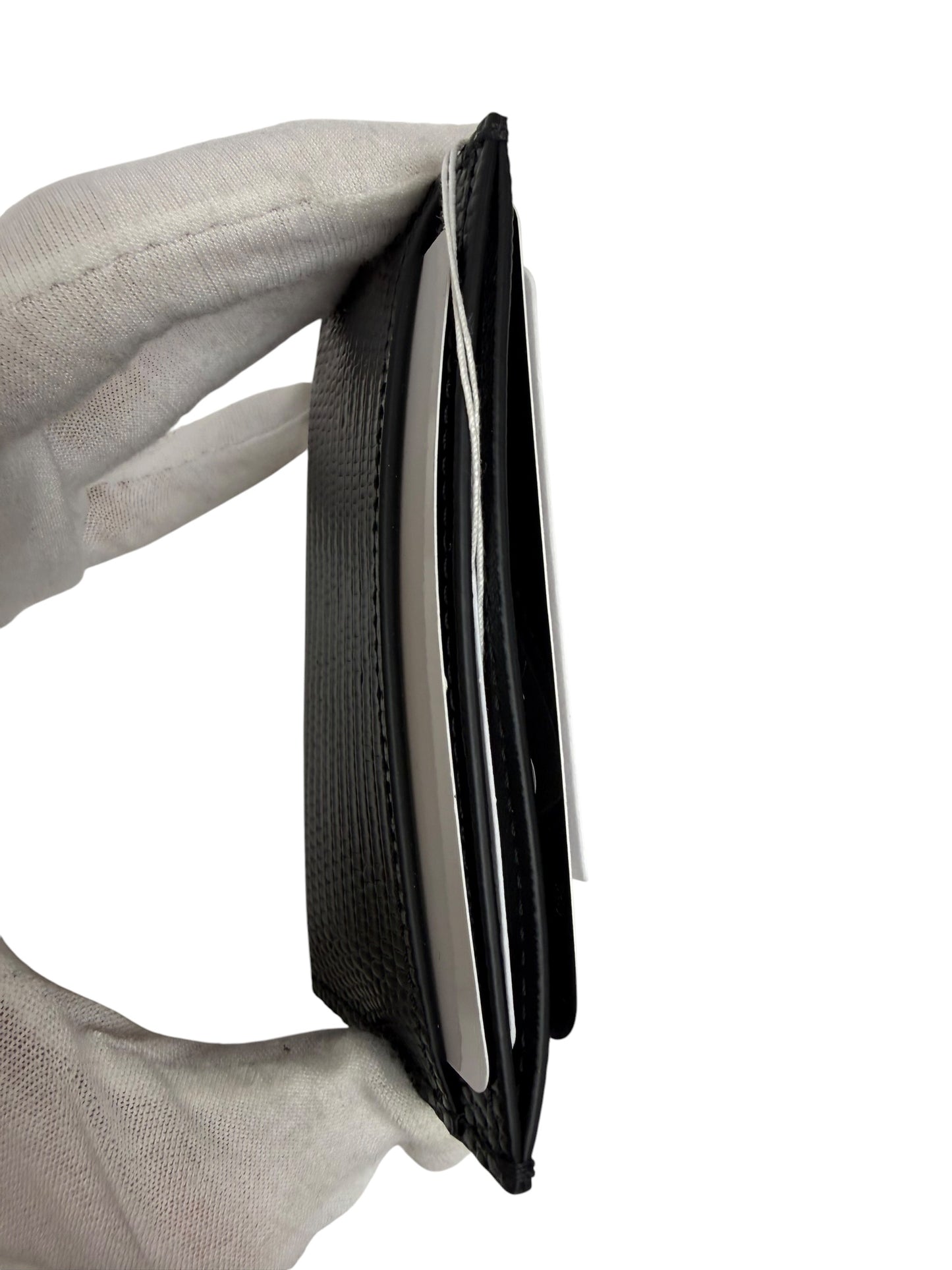 Chanel Black Lizard Embossed Card Holder NWT T8240