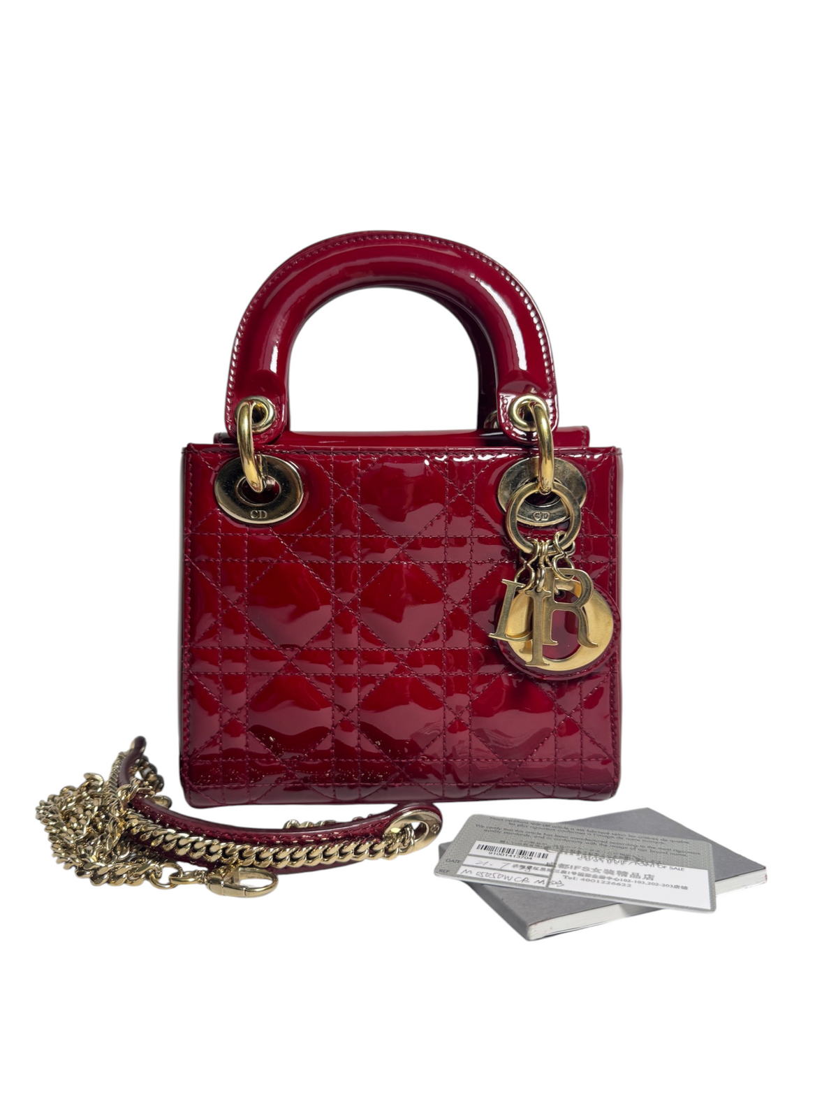 Dior Red Patent Mini Lady Dior GHW T8761