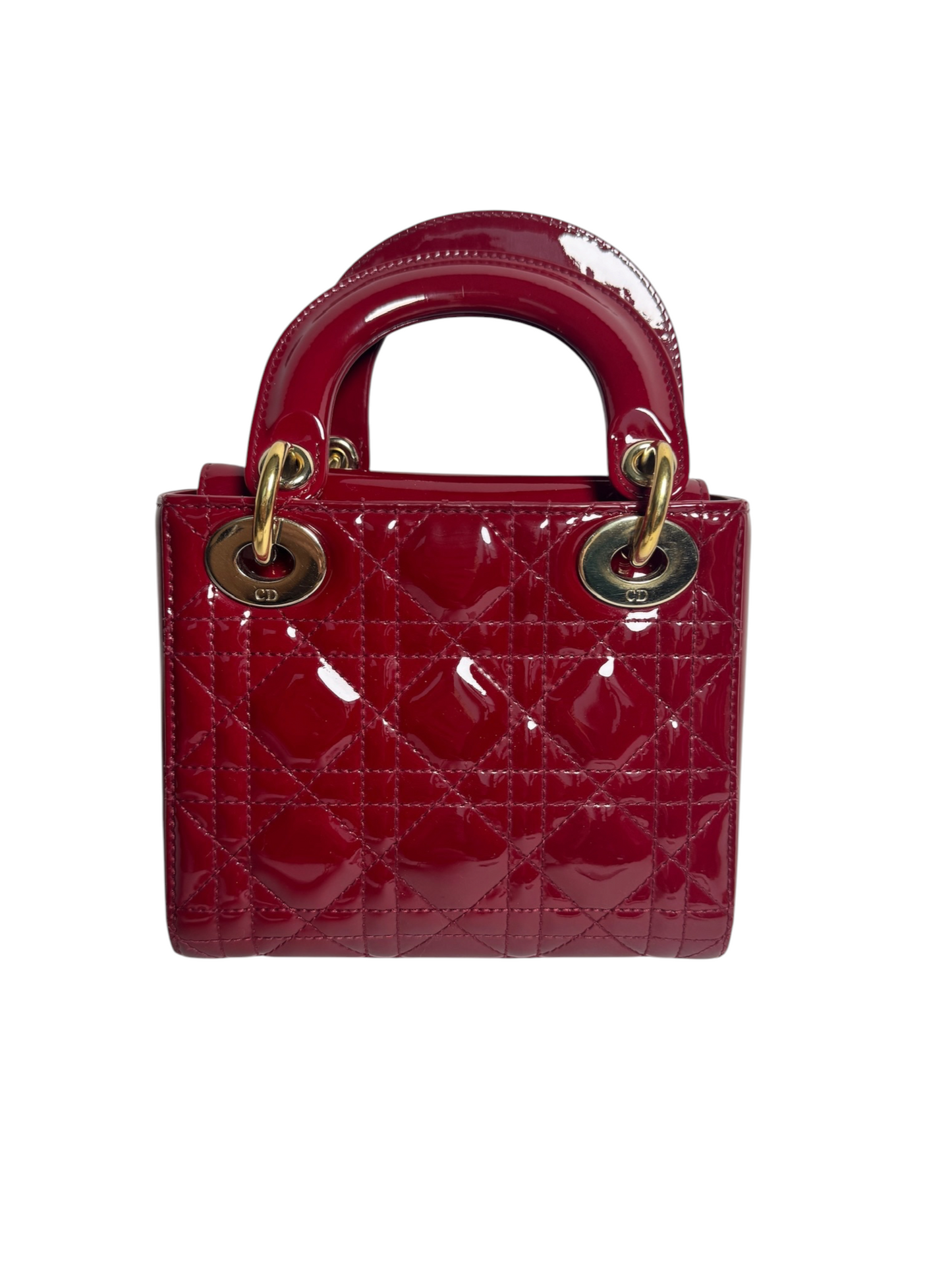 Dior Mini Patent Red Lady Dior GHW T8665
