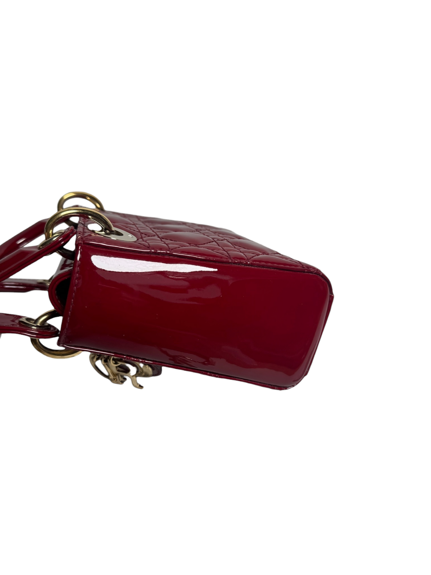 Dior Mini Patent Red Lady Dior GHW T8665