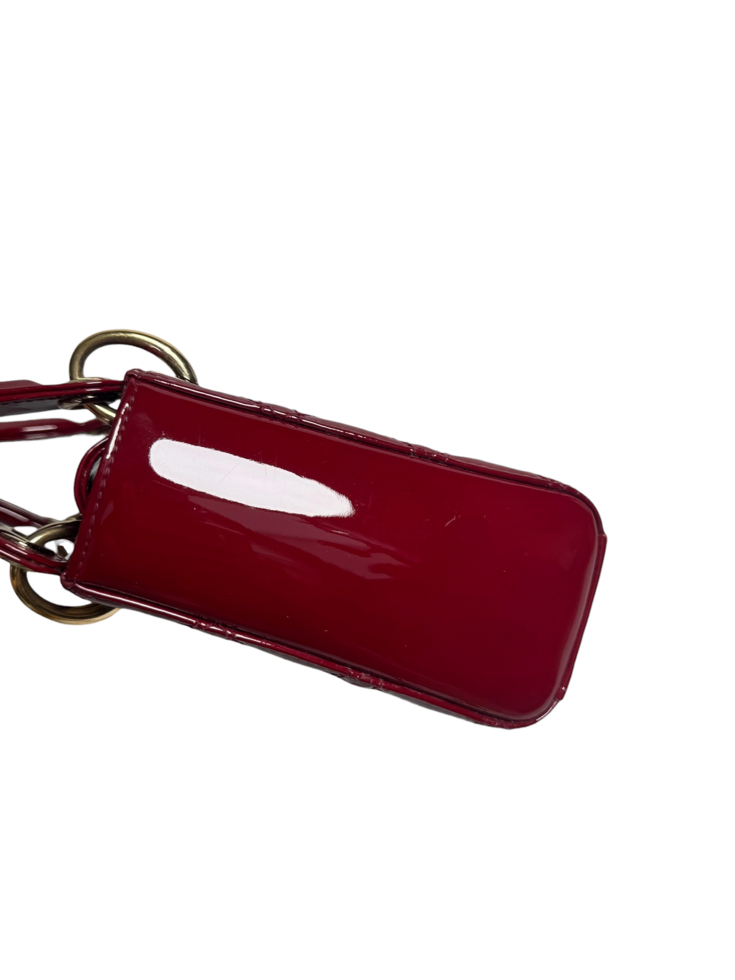 Dior Mini Patent Red Lady Dior GHW T8665