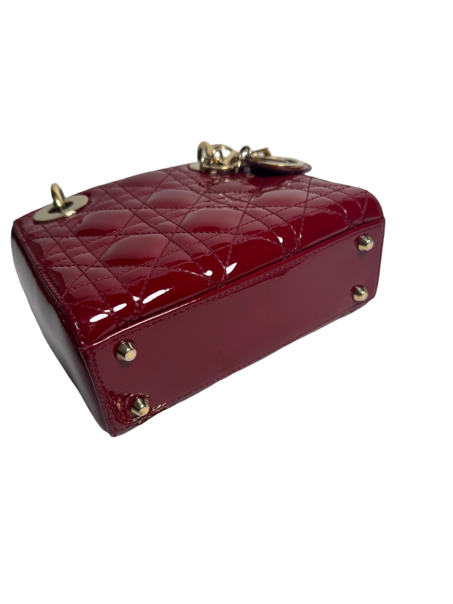 Dior Mini Patent Red Lady Dior GHW T8665