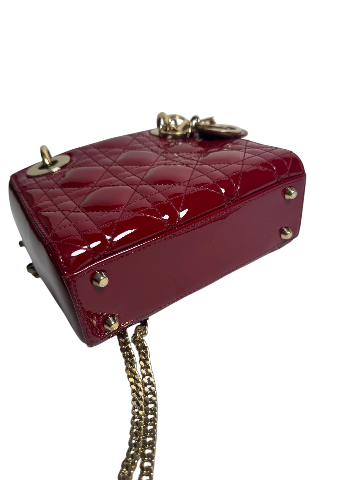 Dior Red Patent Mini Lady Dior GHW T8761