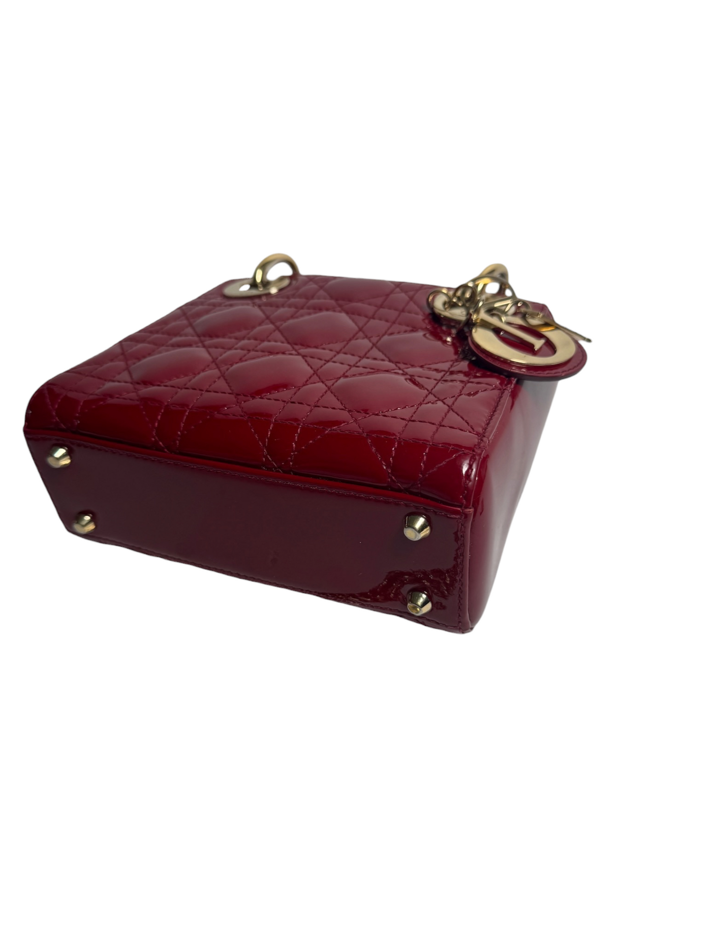 Dior Mini Patent Red Lady Dior GHW T8665