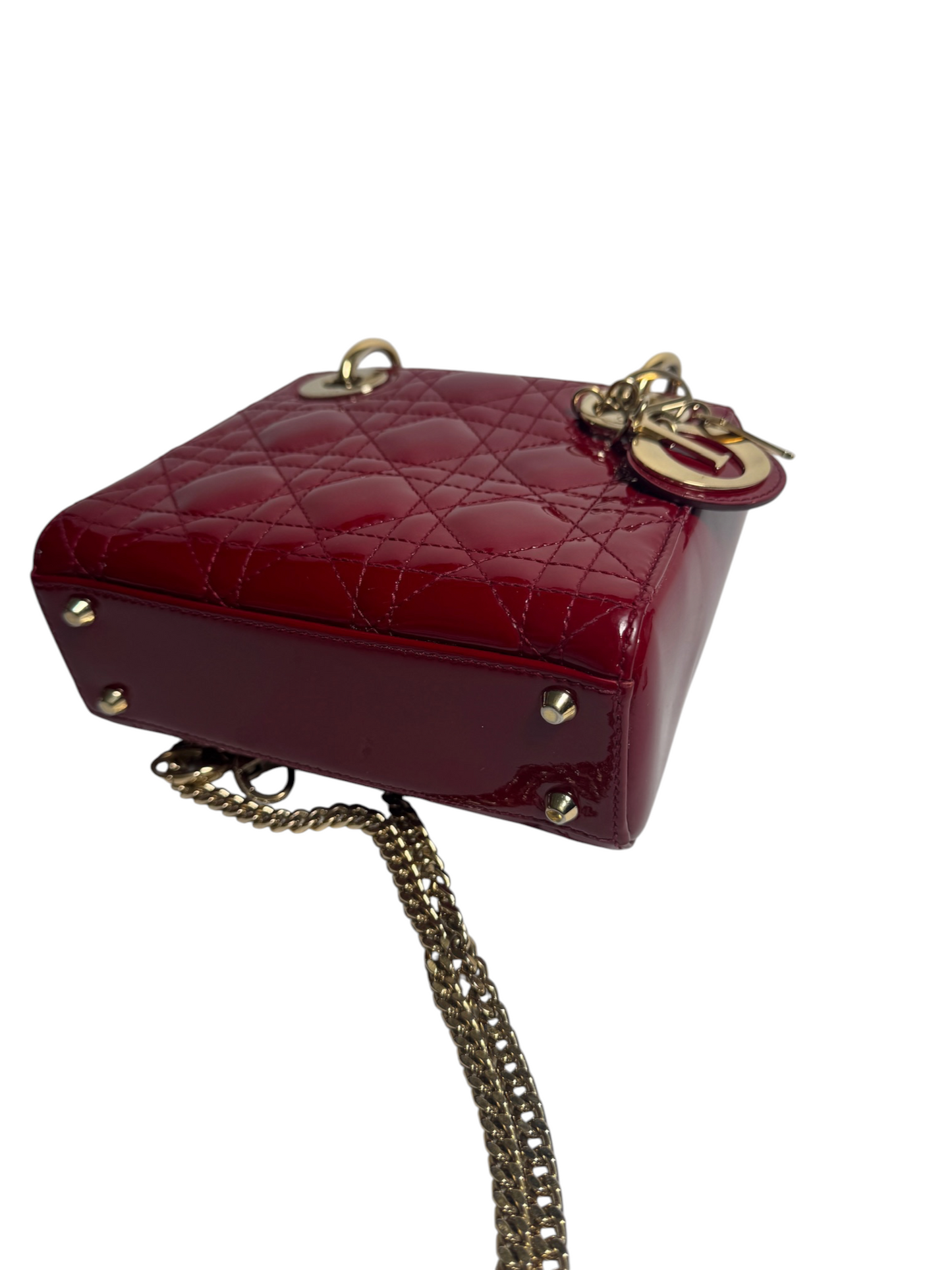 Dior Red Patent Mini Lady Dior GHW T8761