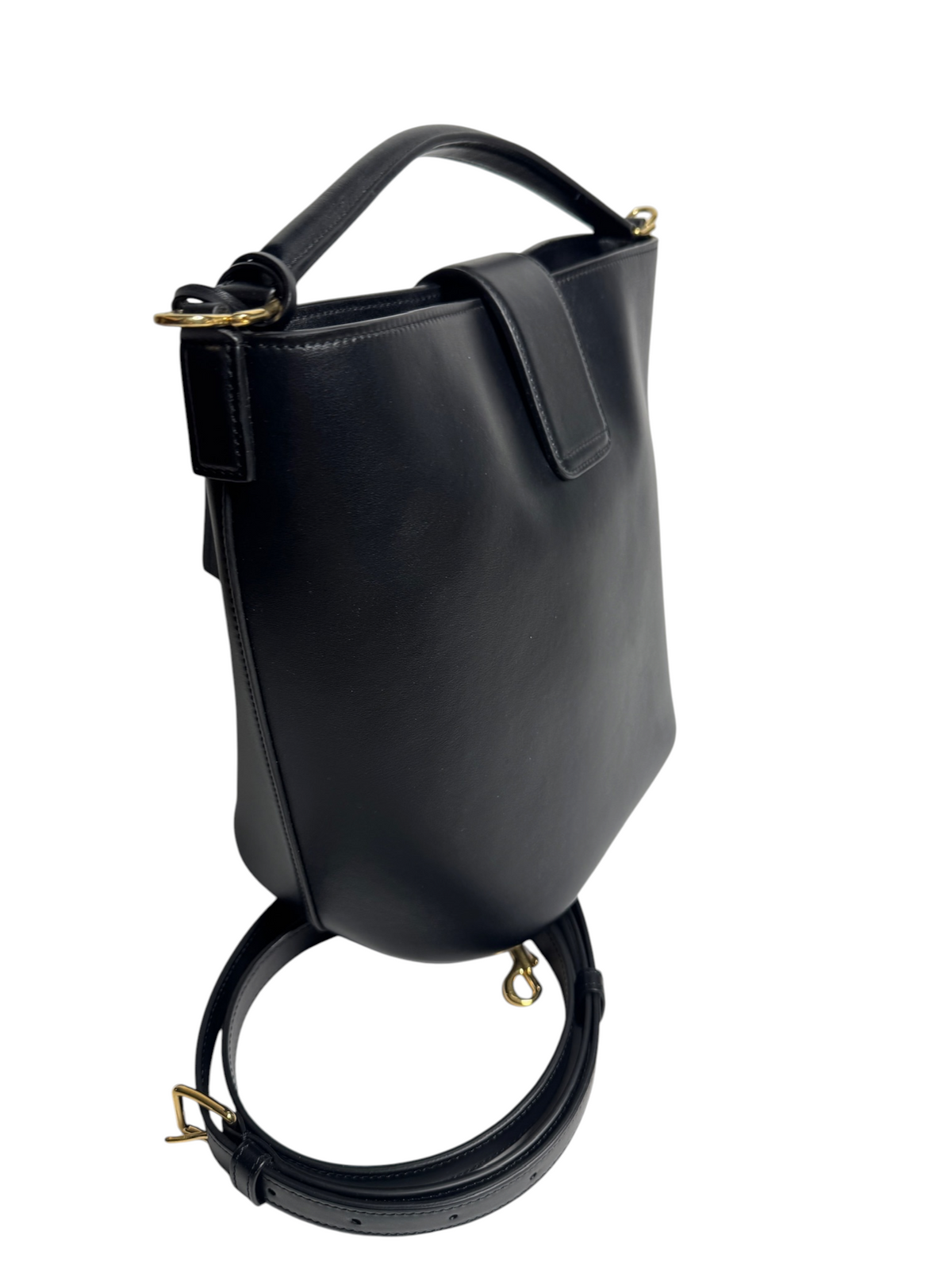 Celine Louise Black Smooth Calfskin Bucket Bag T8760