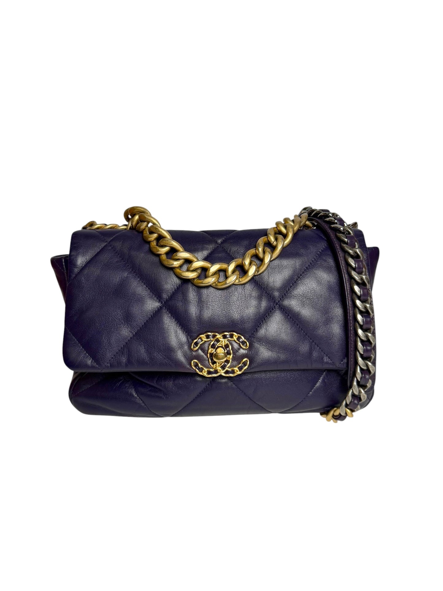 Chanel Purple 18 Flap Medium T7386