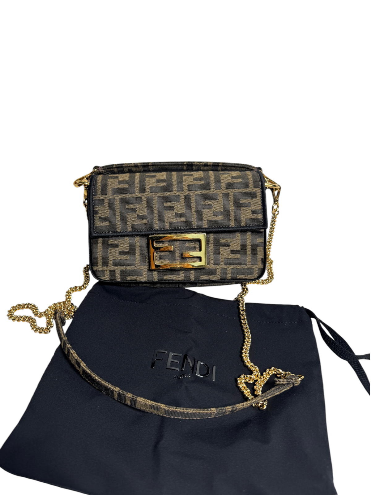 Fendi Zucca Canvas Mini Baguette T8762