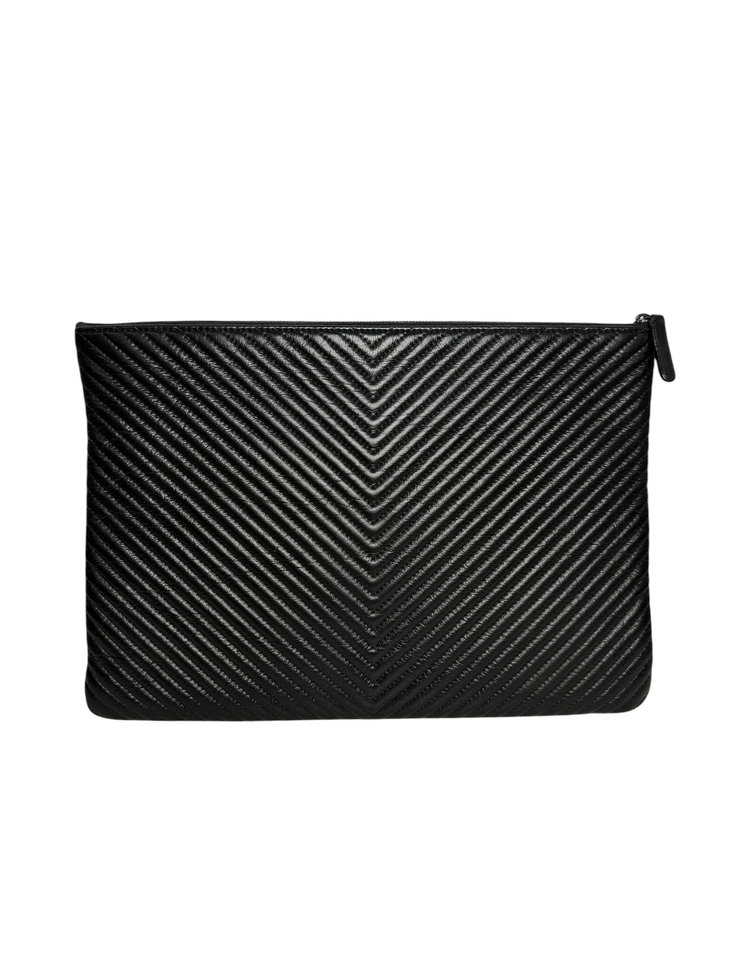 Chanel Chevron Black O Case RHW T3904