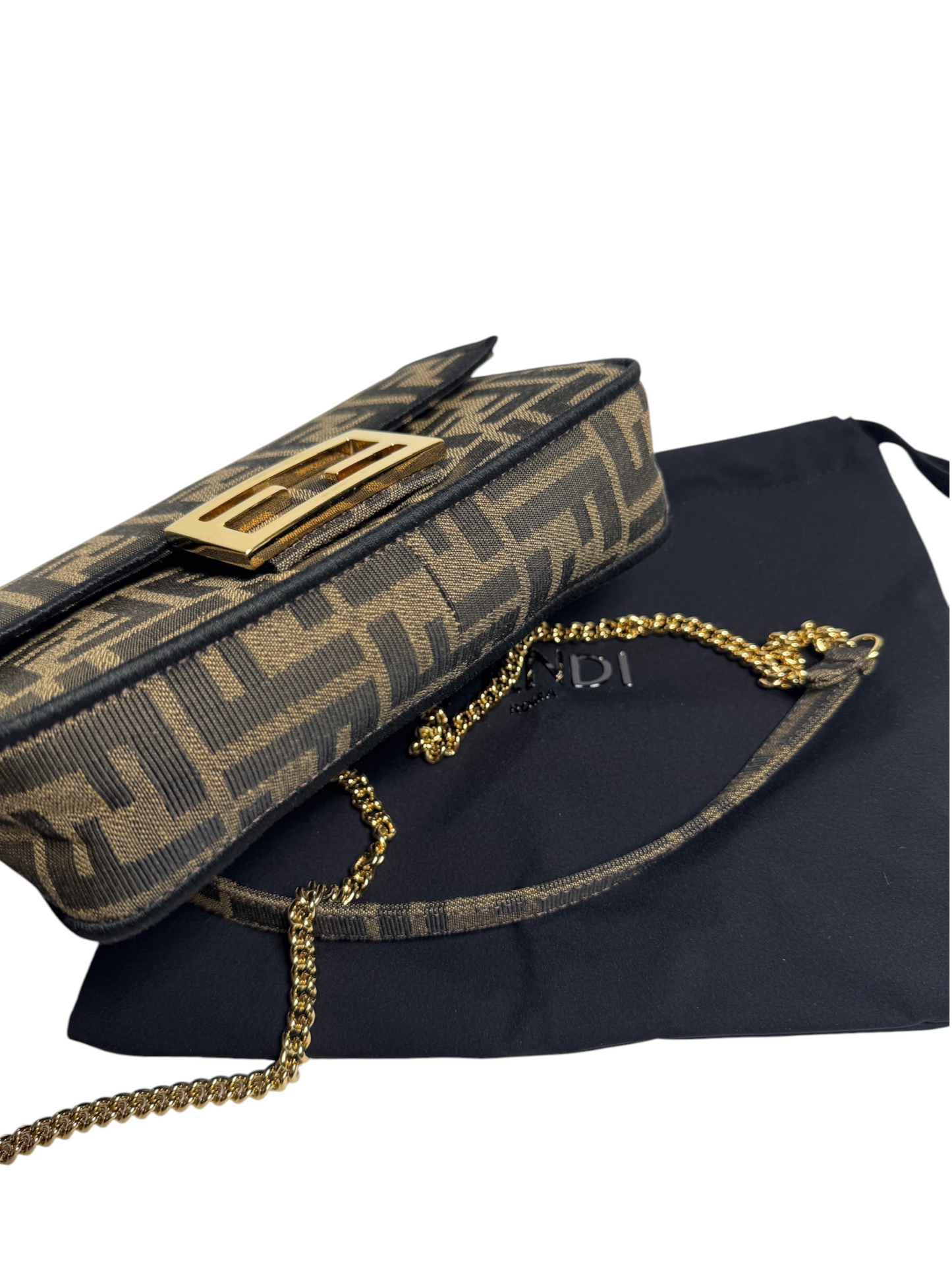 Fendi Zucca Canvas Mini Baguette T8762