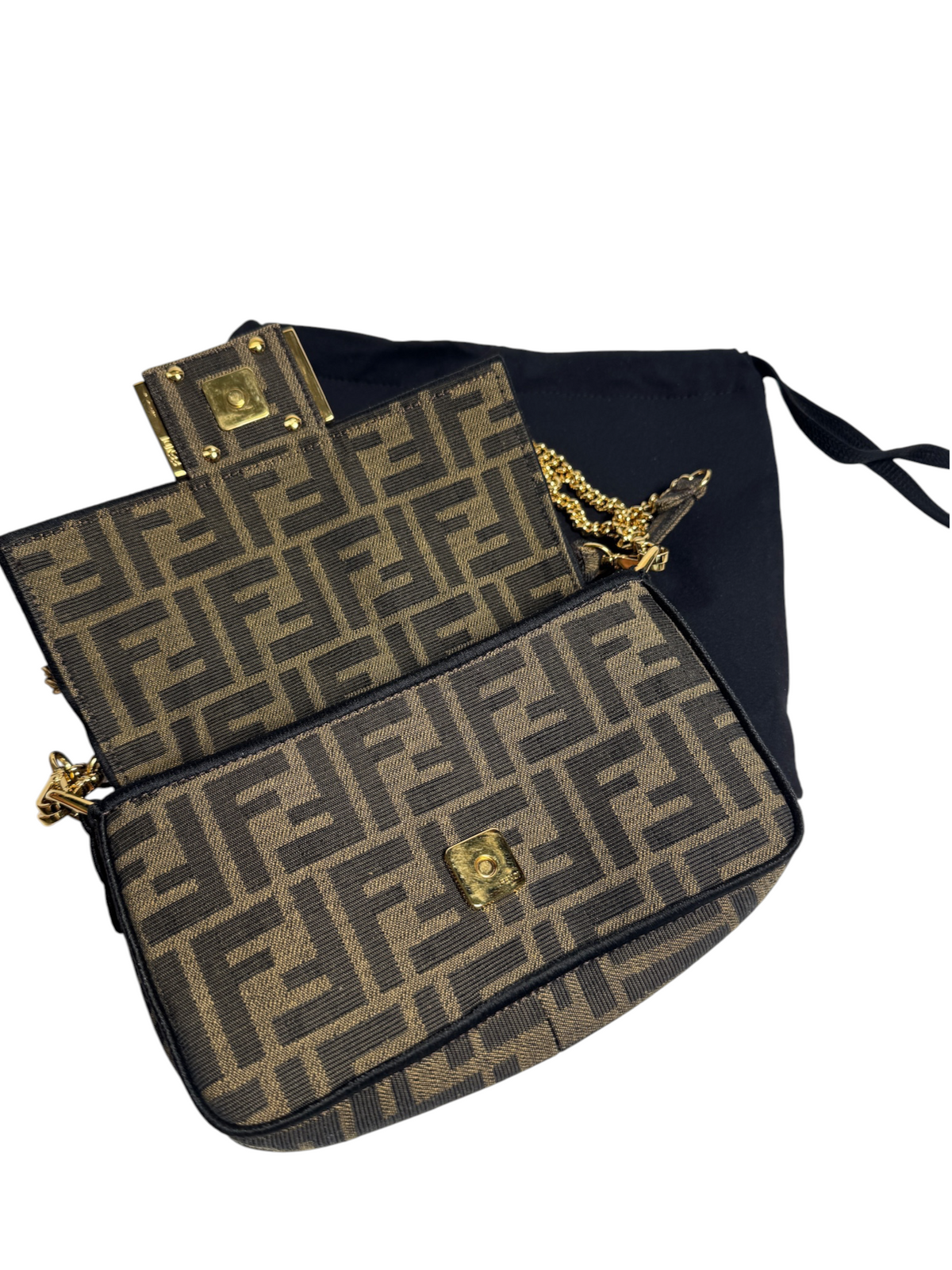 Fendi Zucca Canvas Mini Baguette T8762