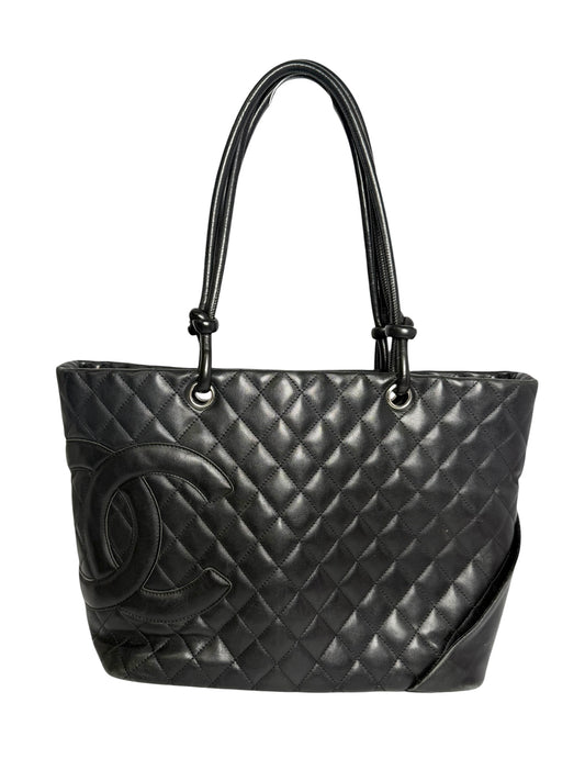 Chanel Black Cambon Quilted Leather Tote Bag