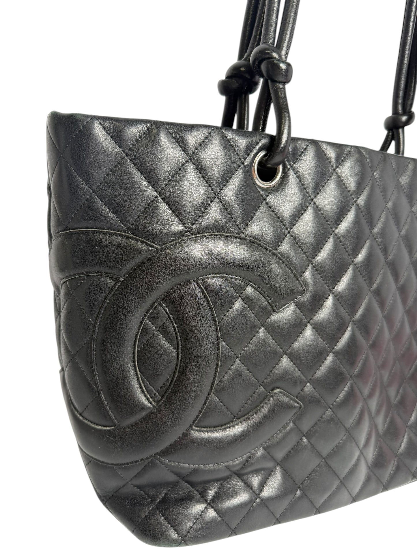 Chanel Black Cambon Quilted Leather Tote Bag