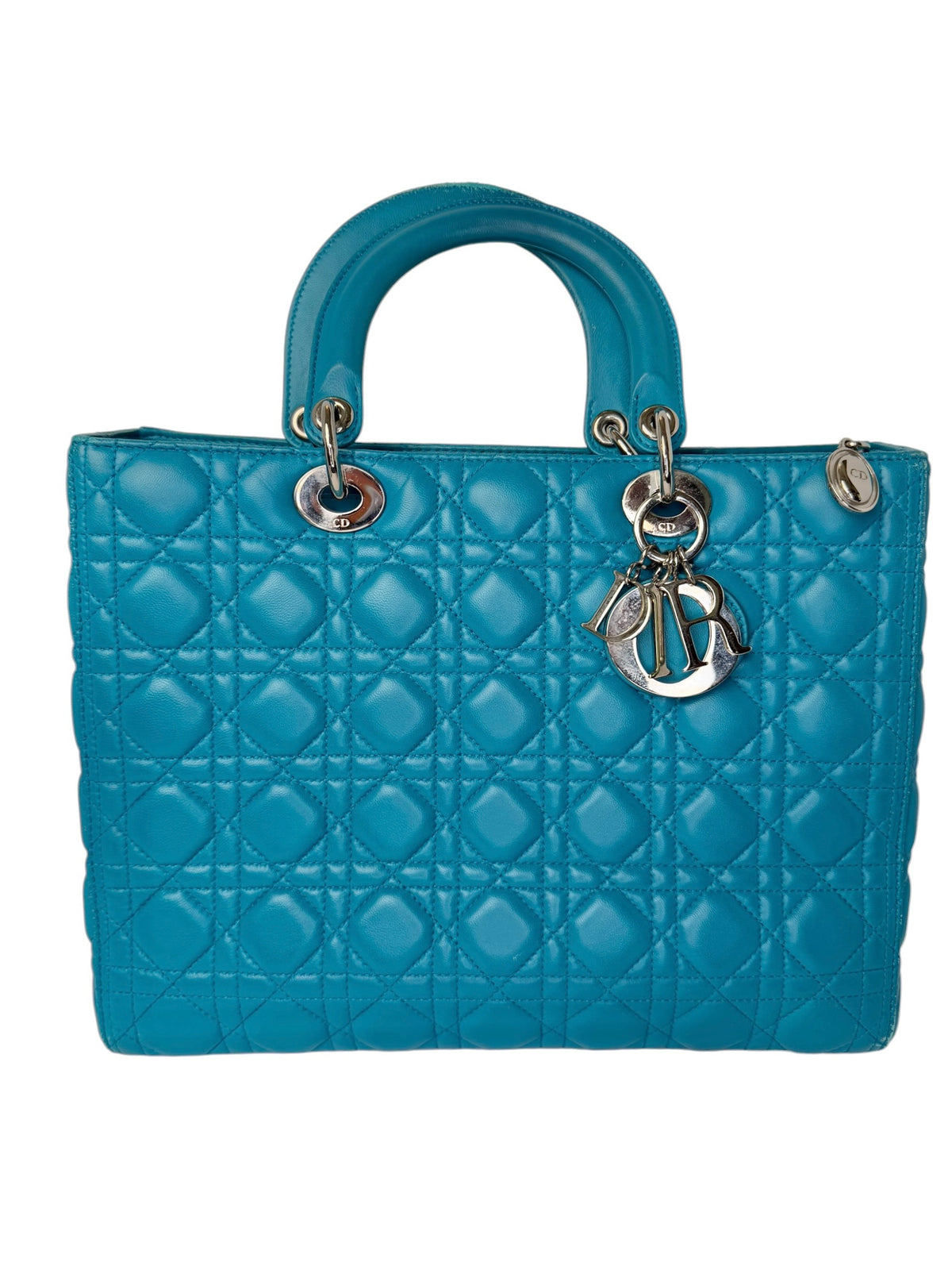 Dior Large Blue Lambskin Lady Dior T8360