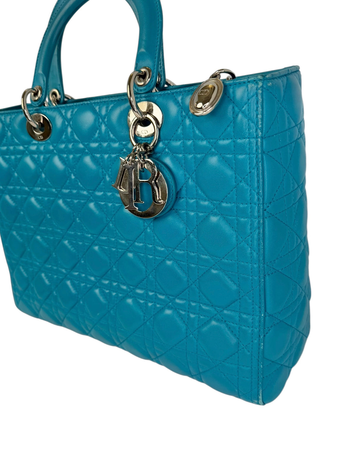 Dior Large Blue Lambskin Lady Dior T8360