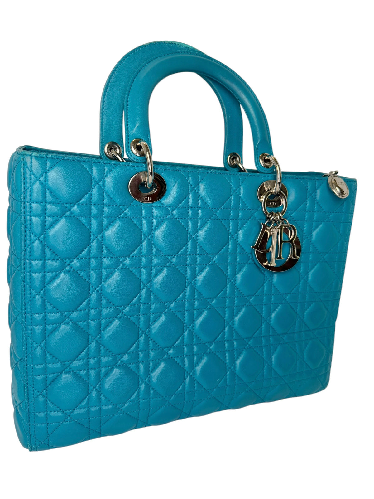 Dior Large Blue Lambskin Lady Dior T8360