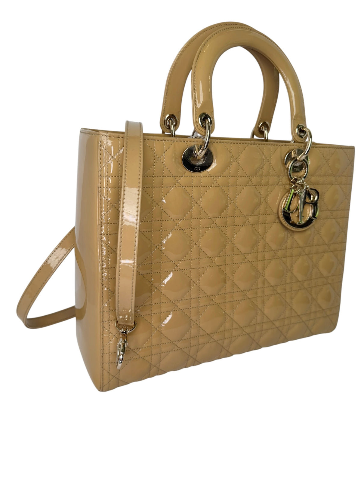 Christian Dior Large Dark Yellow Carnage Patent Lady Dior T8377