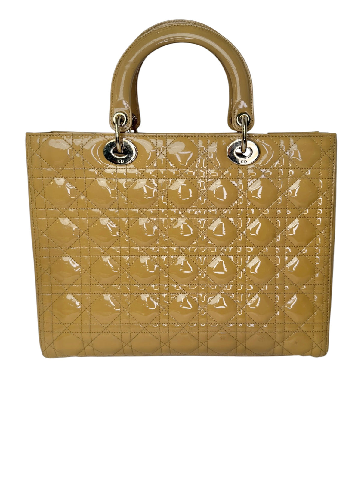 Christian Dior Large Dark Yellow Carnage Patent Lady Dior T8377