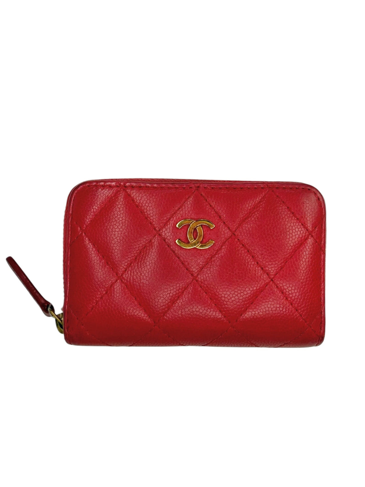 Chanel Pink Caviar Zip Card Case T8347