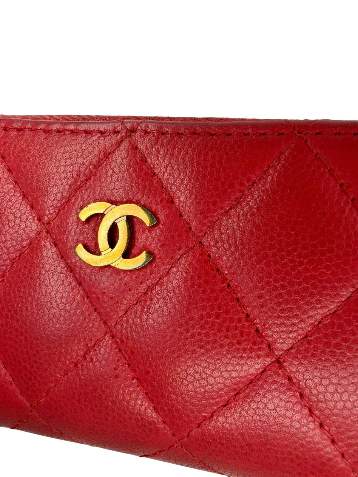 Chanel Pink Caviar Zip Card Case T8347