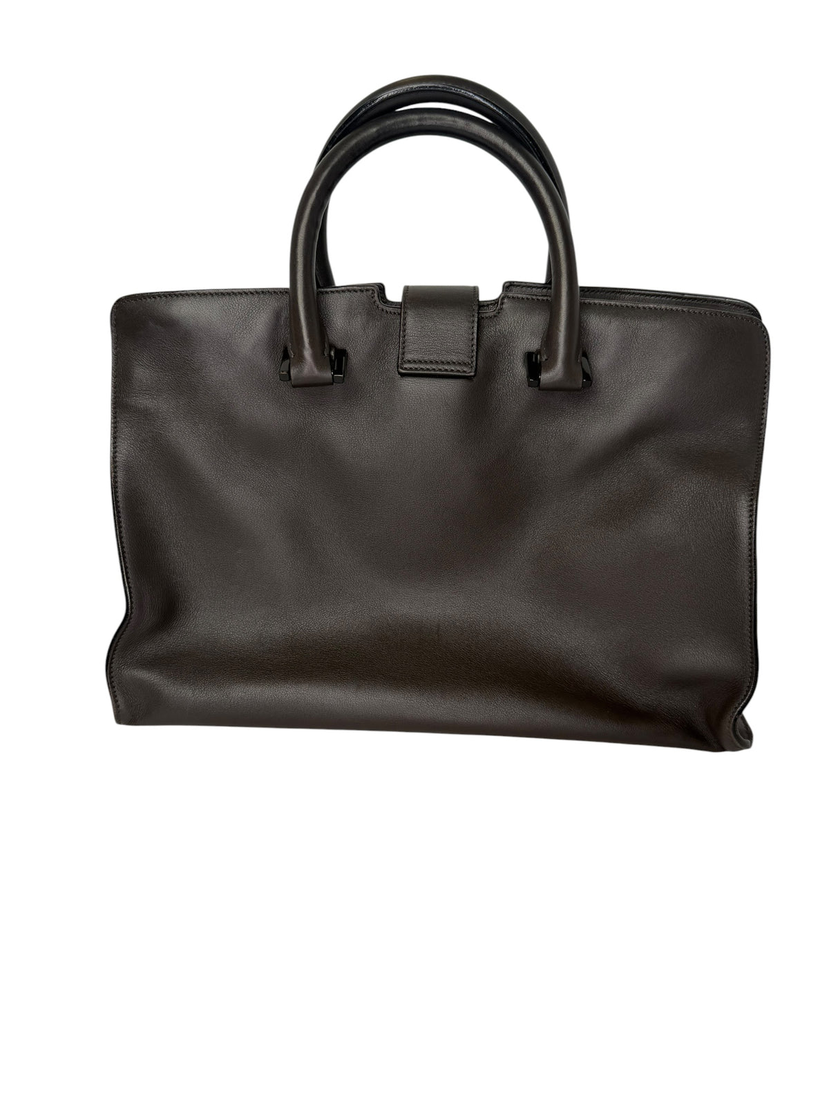 Saint Laurent Dark Grey Small Monogram Cabas Black Hardware T8369