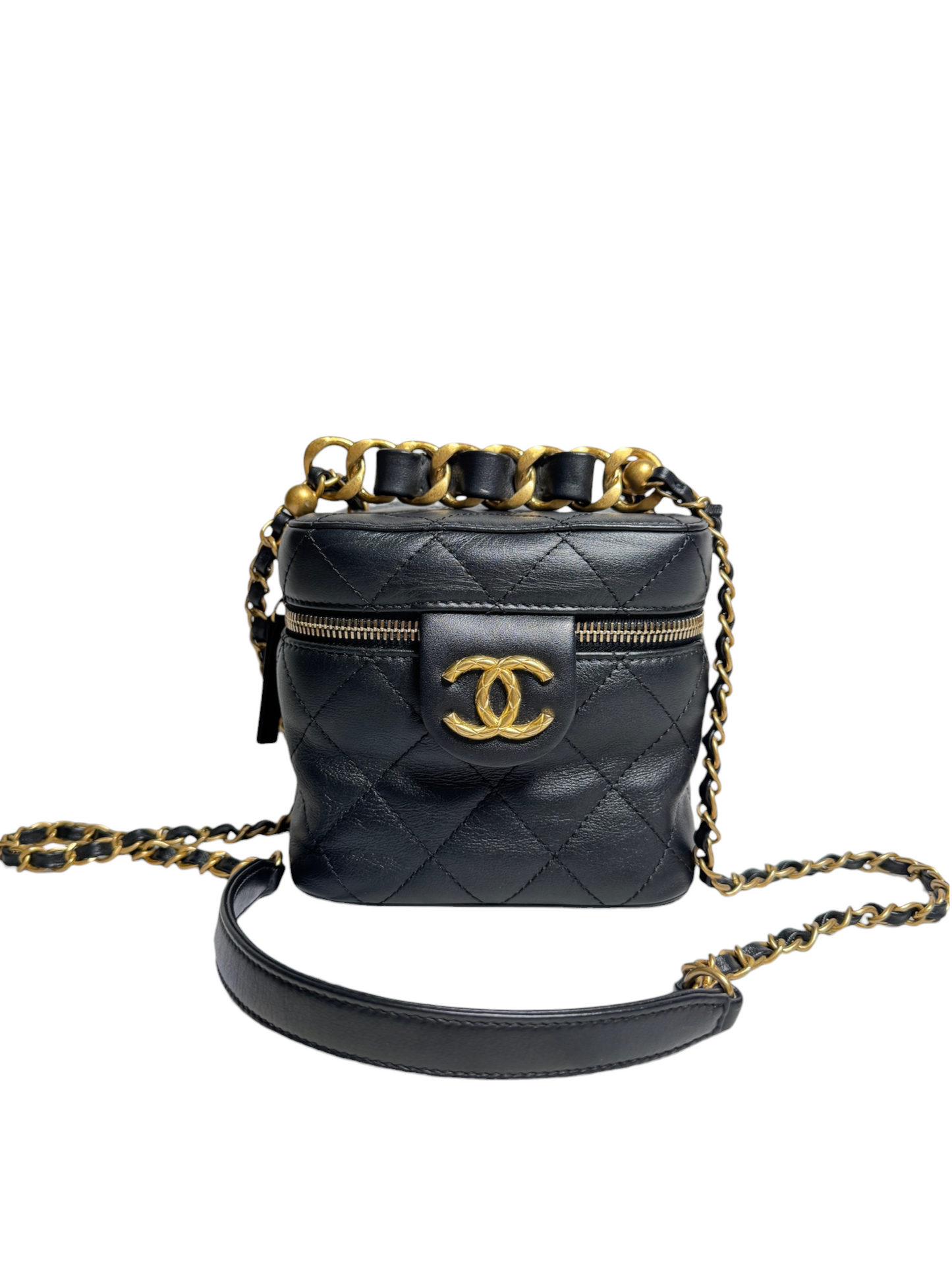 Chanel Black Chain Bar Vanity Case T8768