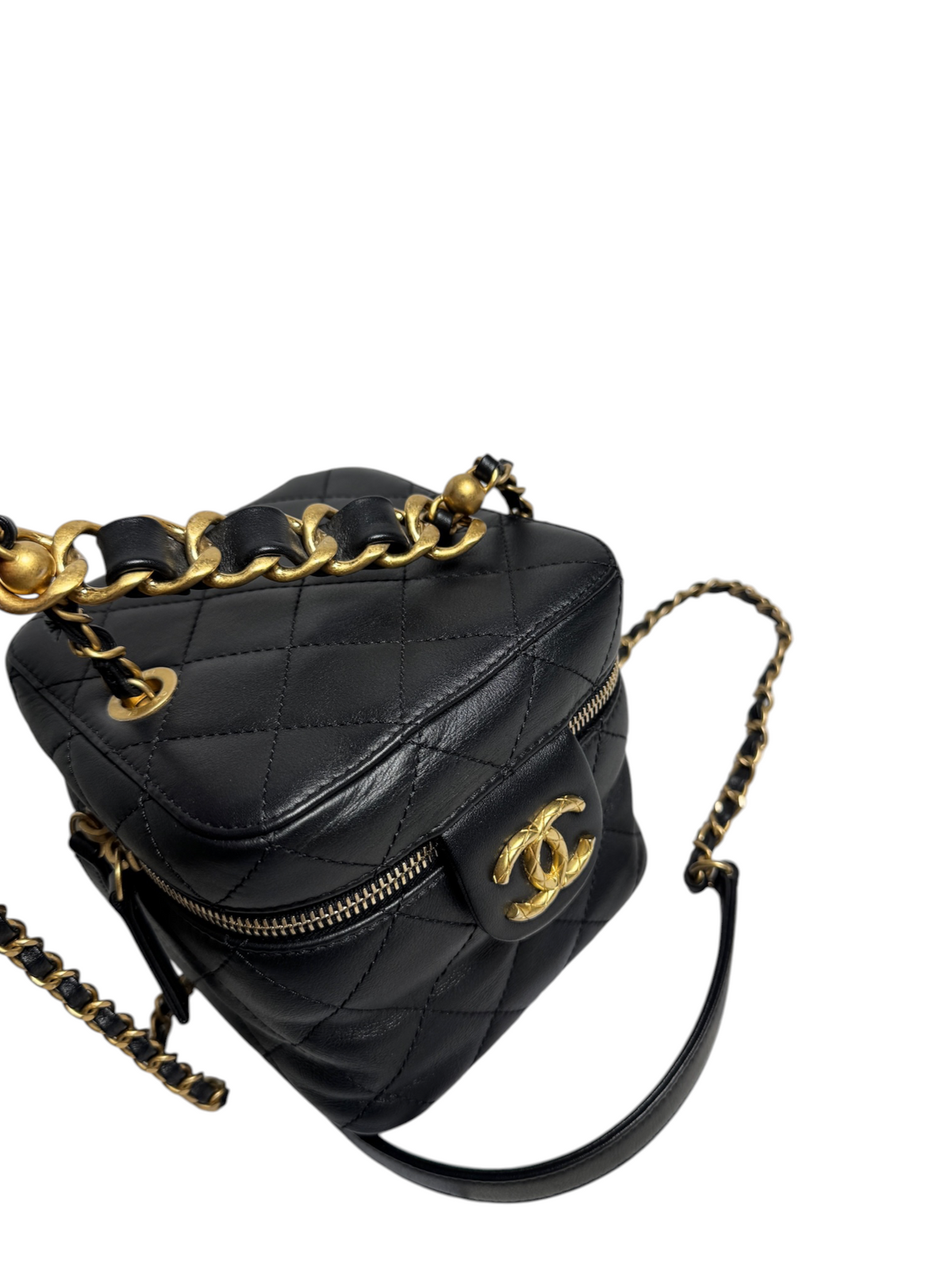 Chanel Black Chain Bar Vanity Case T8768