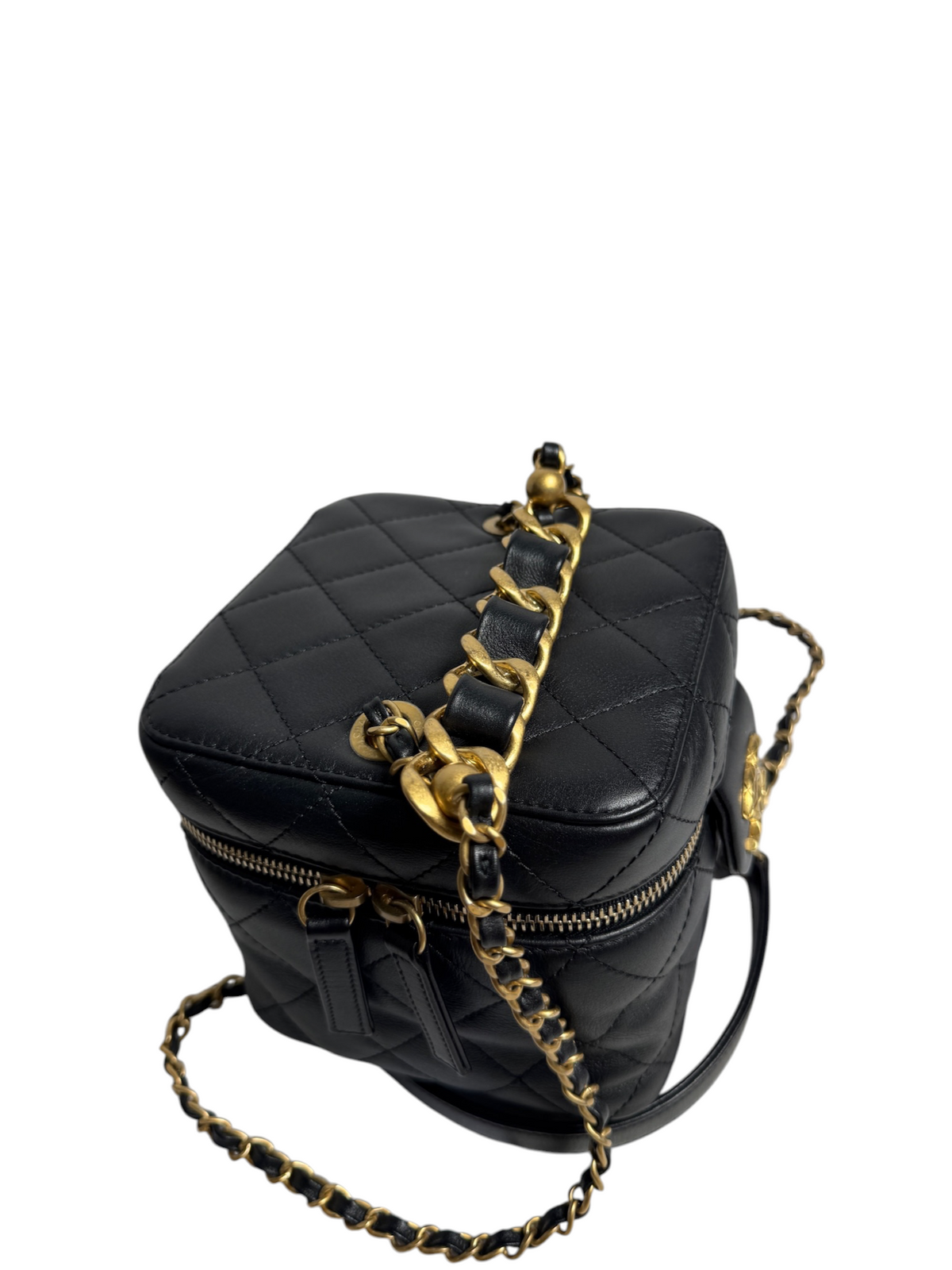 Chanel Black Chain Bar Vanity Case T8768