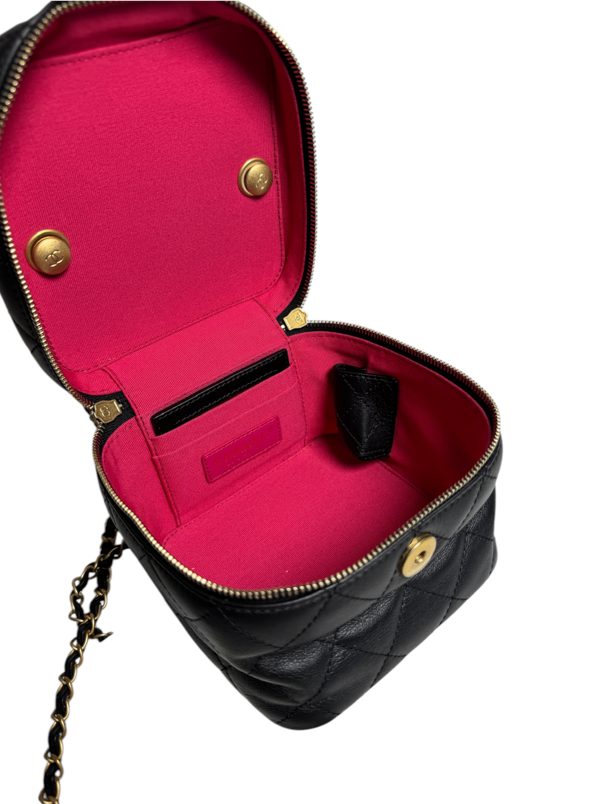 Chanel Black Chain Bar Vanity Case T8768