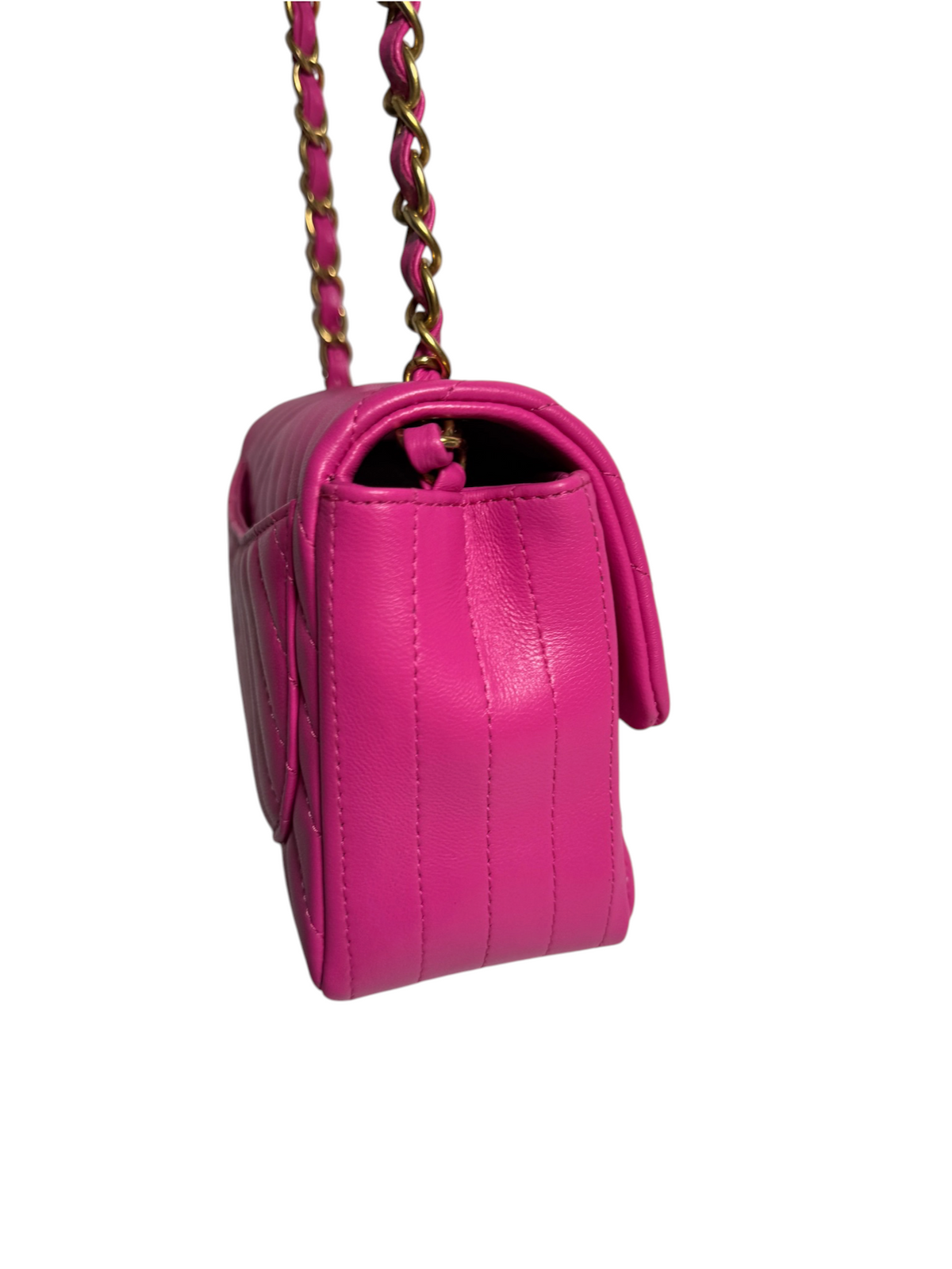 Chanel Pink Chevron Square Mini GHW T8772