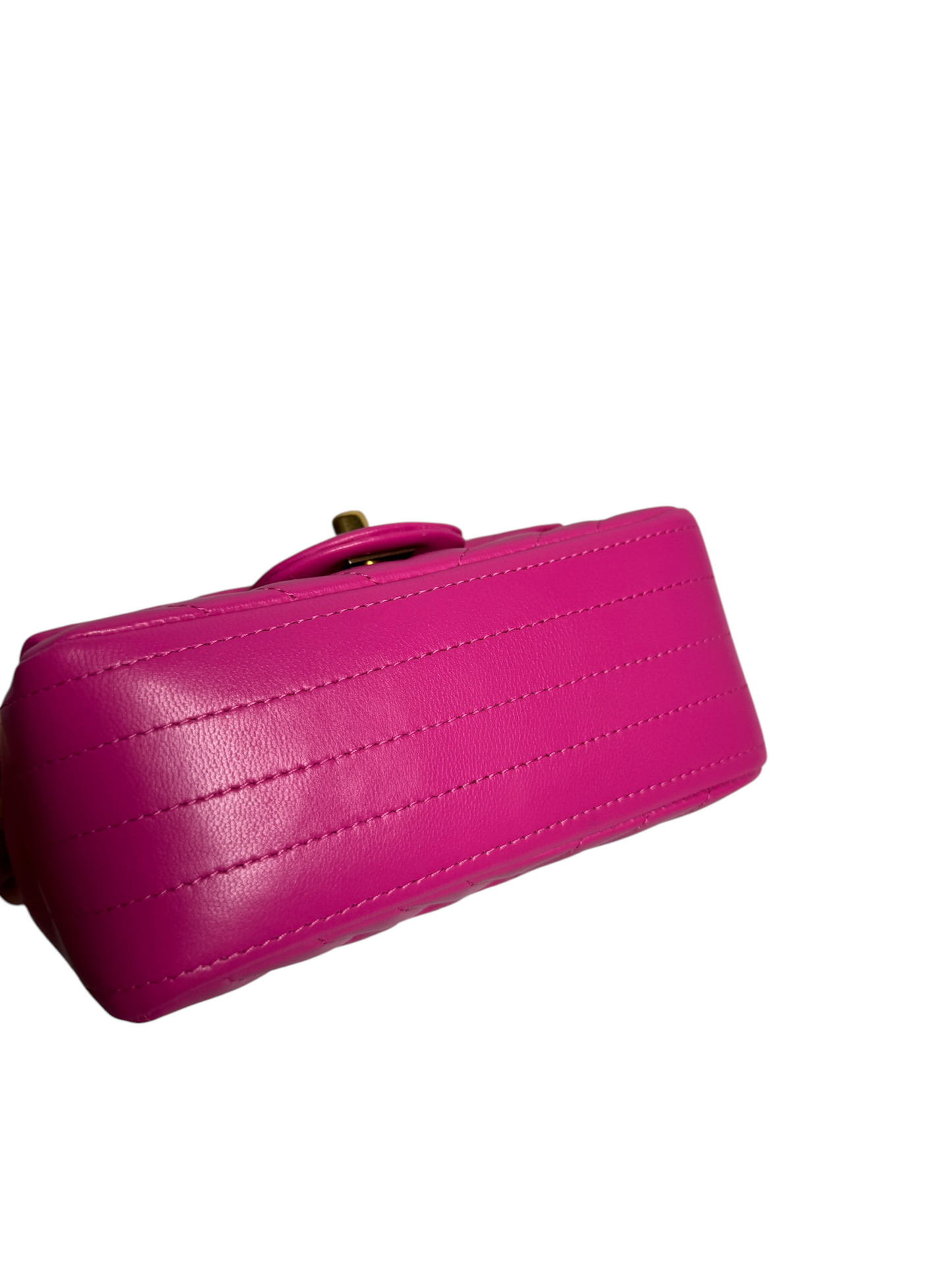 Chanel Pink Chevron Square Mini GHW T8772
