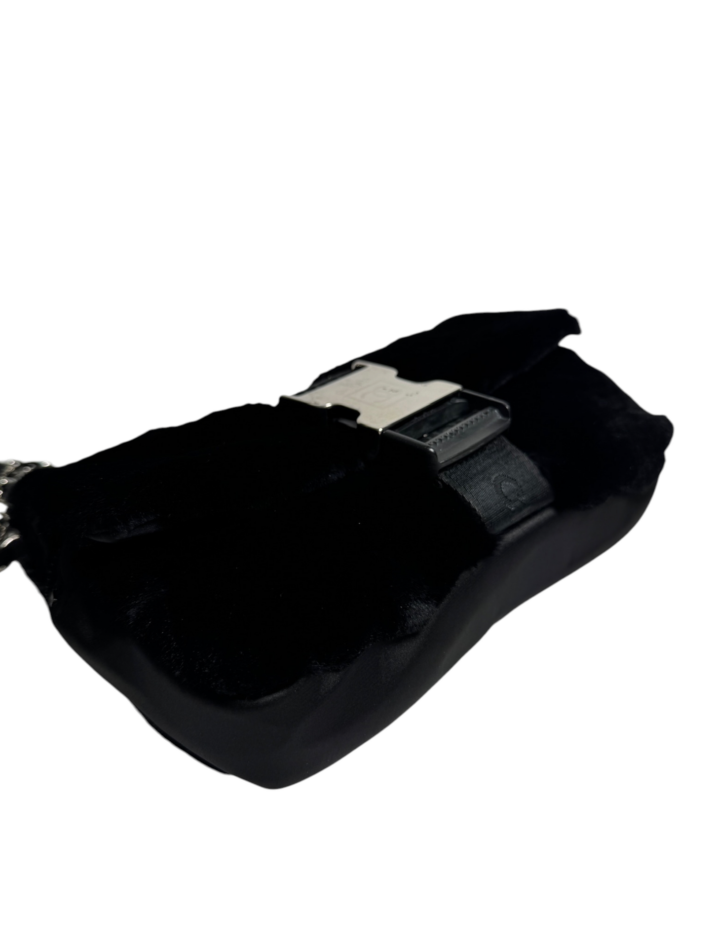 Chanel Black Rabbit Fur Sport Flap T8773
