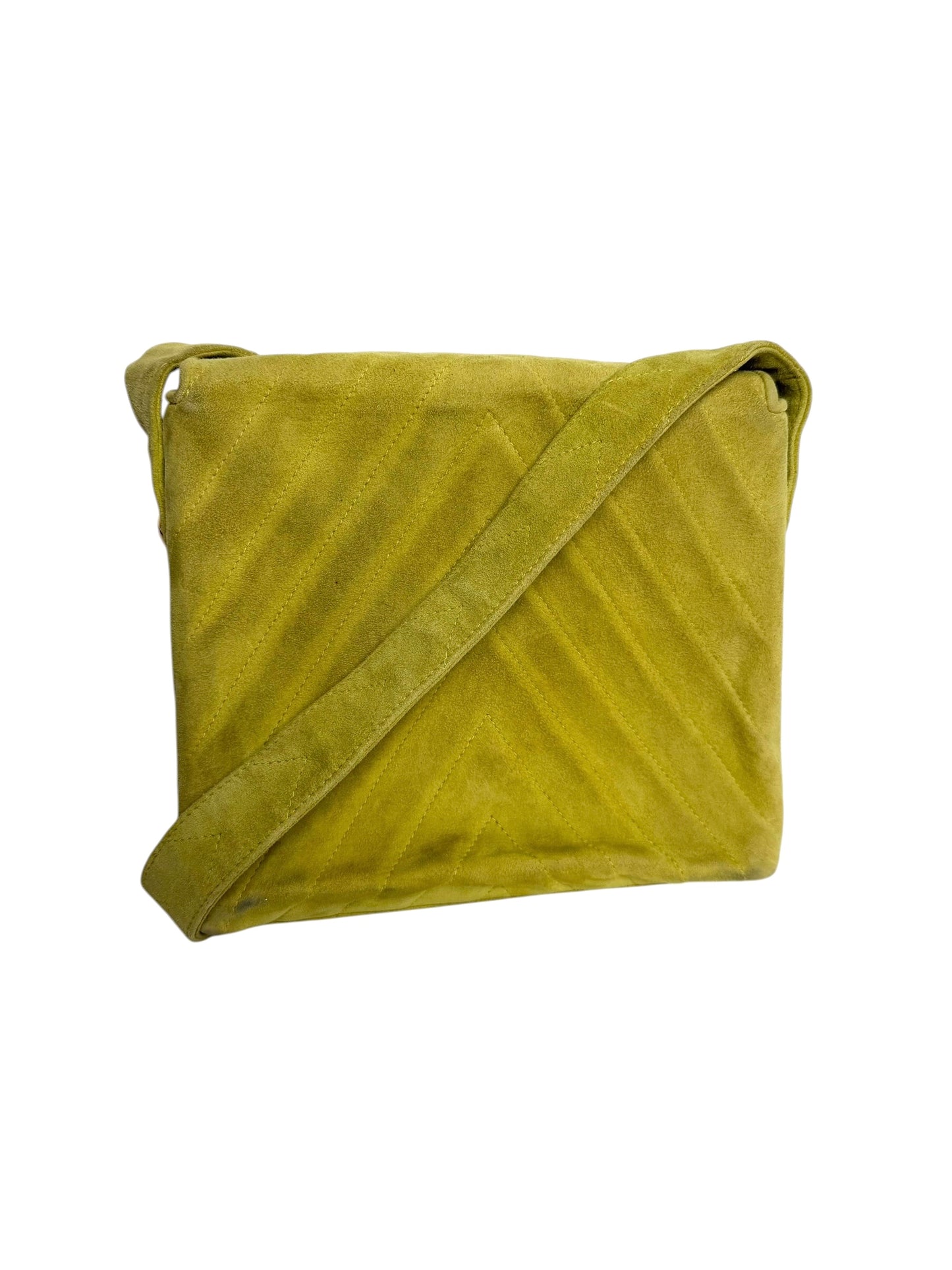Chanel Vintage Green Suede Crossbody