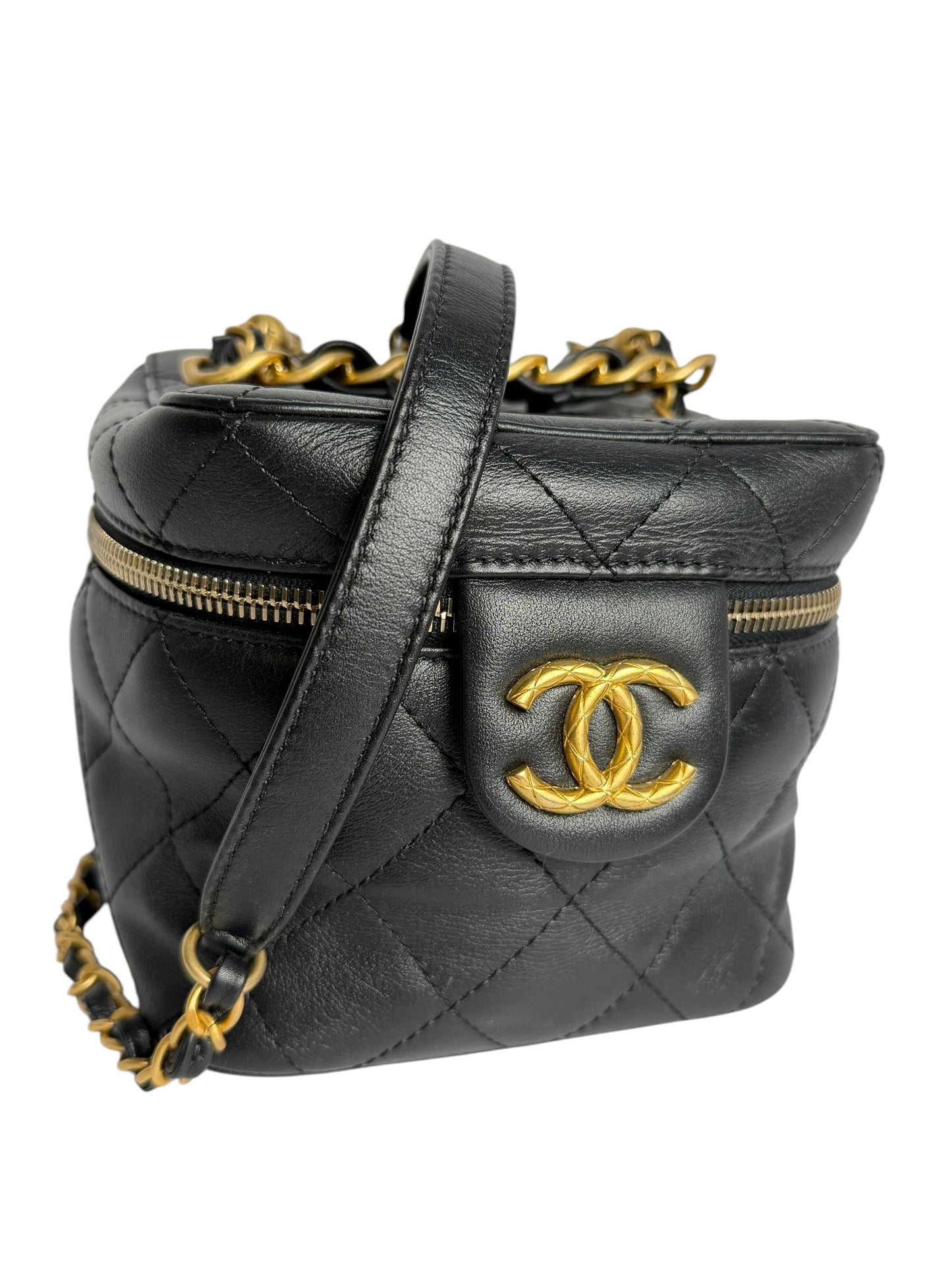 Chanel Black Chain Bar Vanity Case