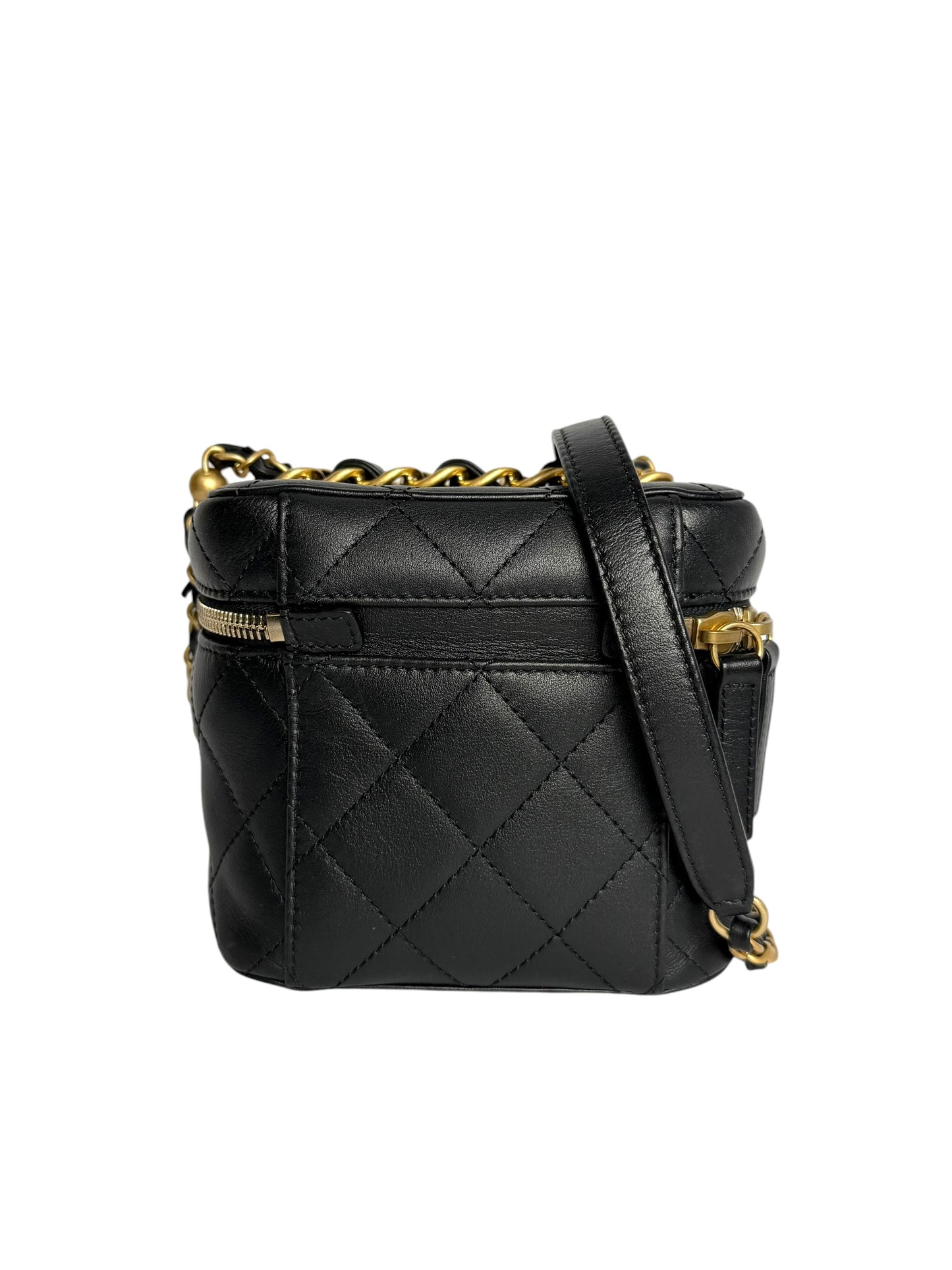Chanel Black Chain Bar Vanity Case