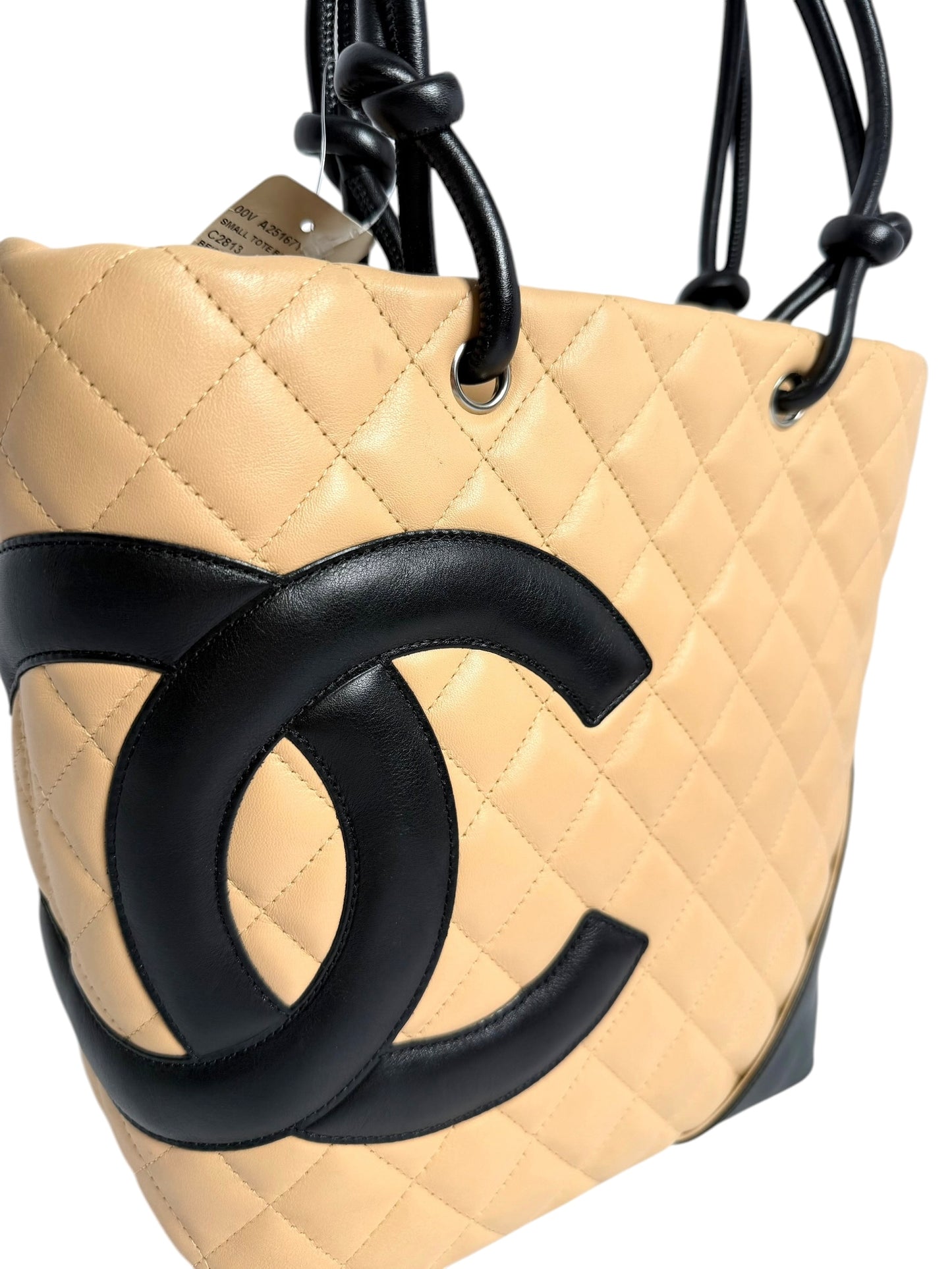 Chanel Quilted Beige Cambon Medium Bucket Bag