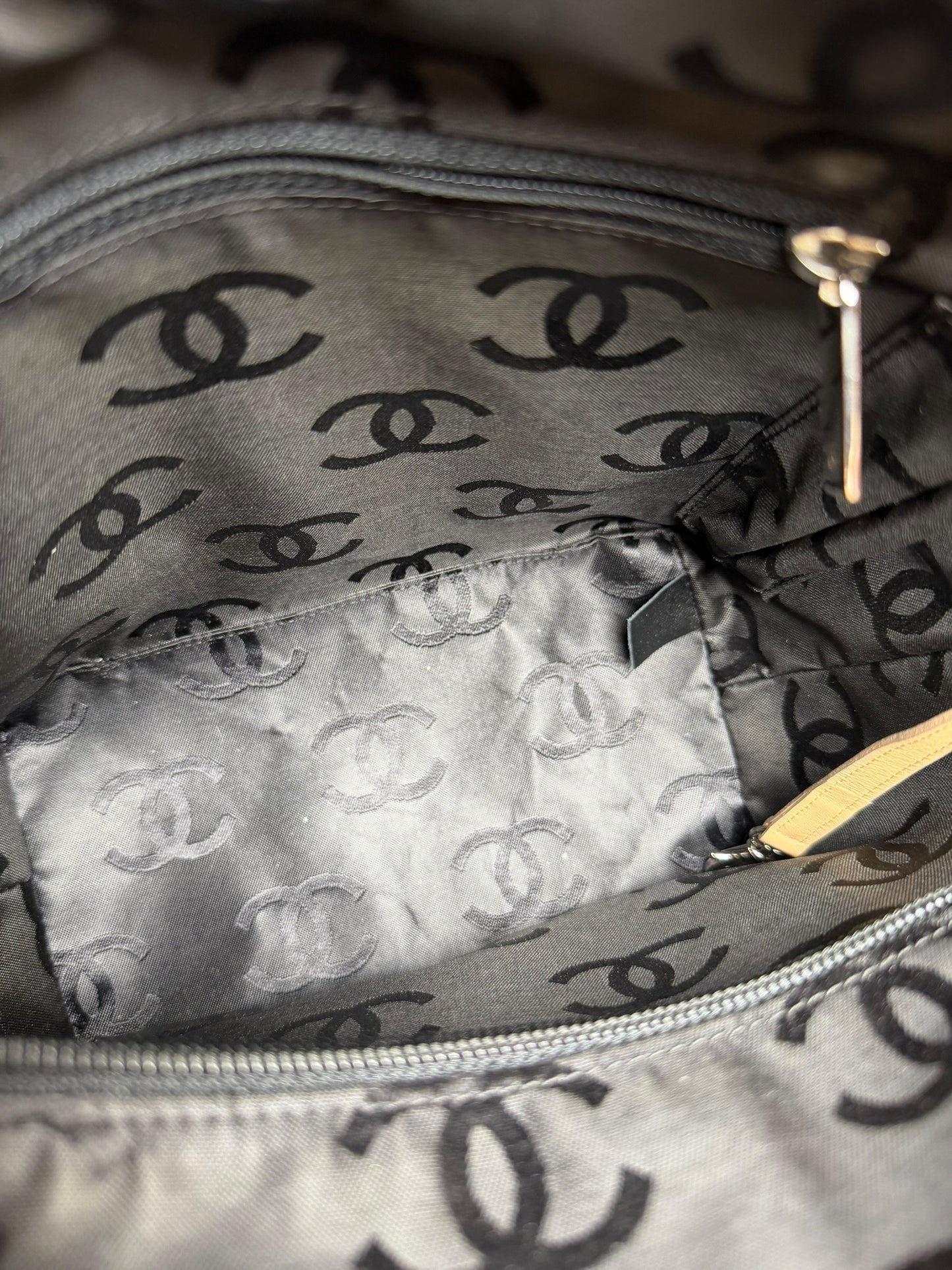Chanel Quilted Beige Cambon Medium Bucket Bag