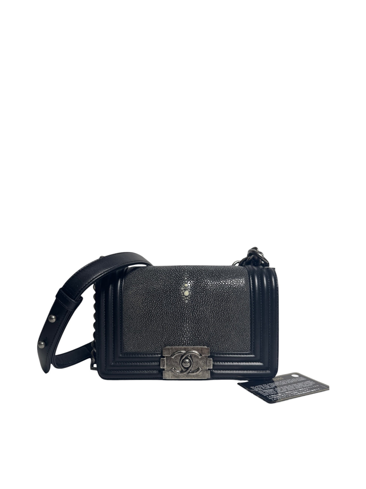 Chanel Small Black Stingray Boy Bag T8885