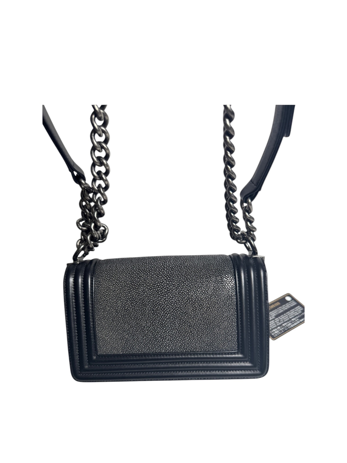 Chanel Small Black Stingray Boy Bag T8885